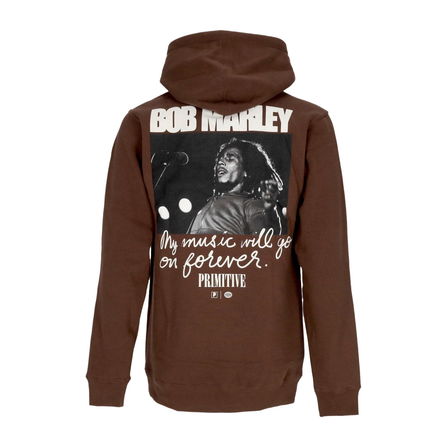 PRIMITIVE Felpa Cappuccio Uomo Forever Hoodie X Bob Marley Brown - 3