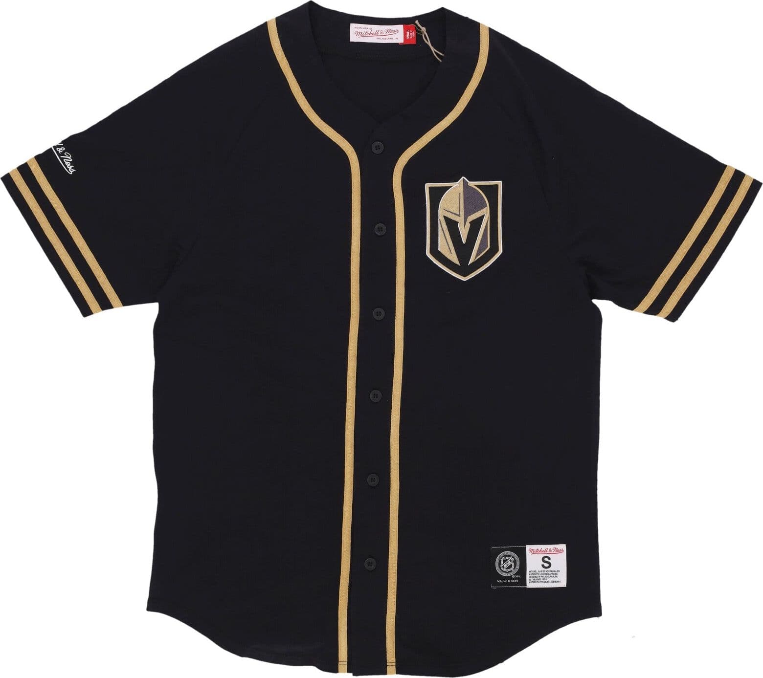 MITCHELL &amp; NESS Casacca Bottoni Uomo Nhl Fashion Cotton Button Front Current Logo Vegkni Original Team Colors - 3