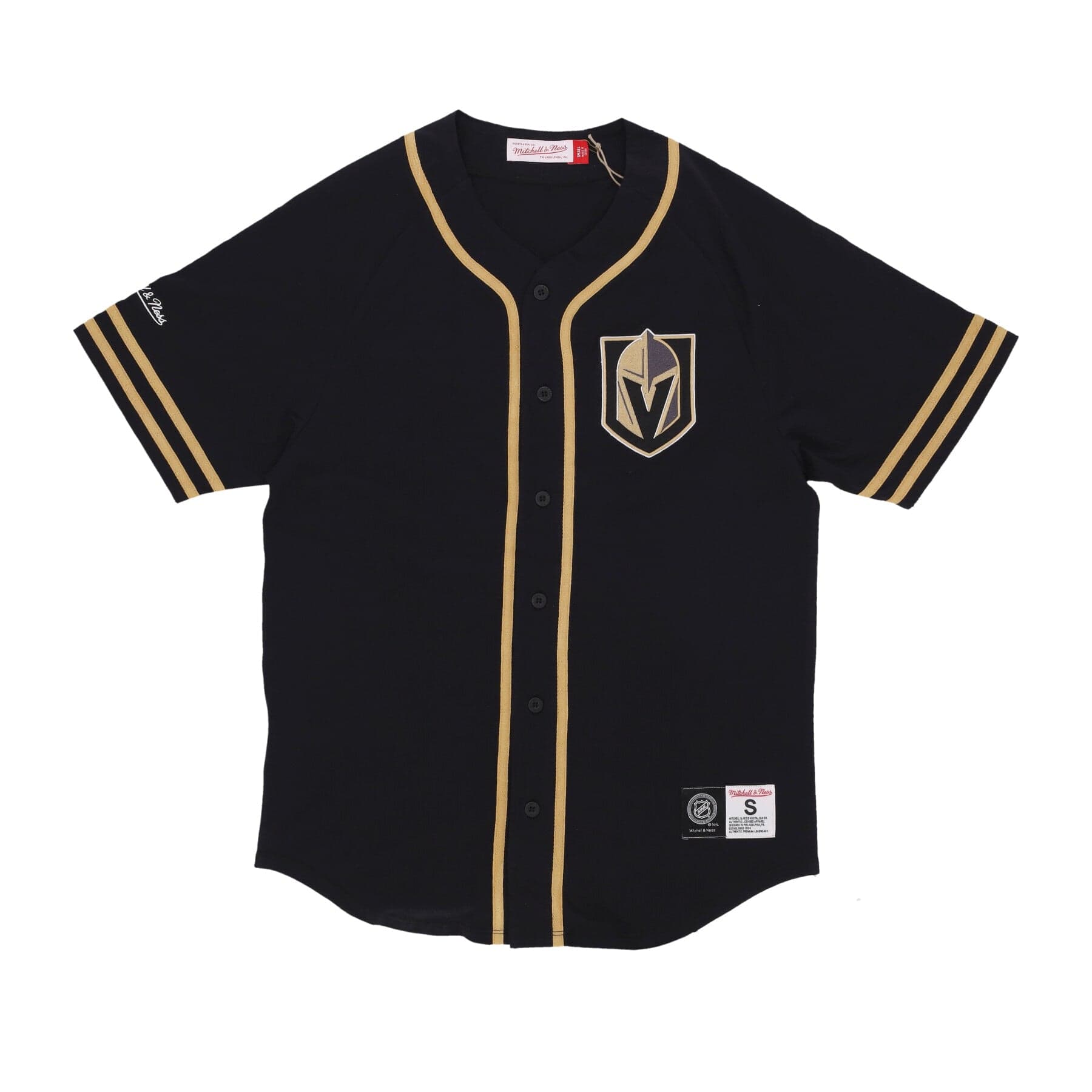 MITCHELL &amp; NESS Casacca Bottoni Uomo Nhl Fashion Cotton Button Front Current Logo Vegkni Original Team Colors - 3