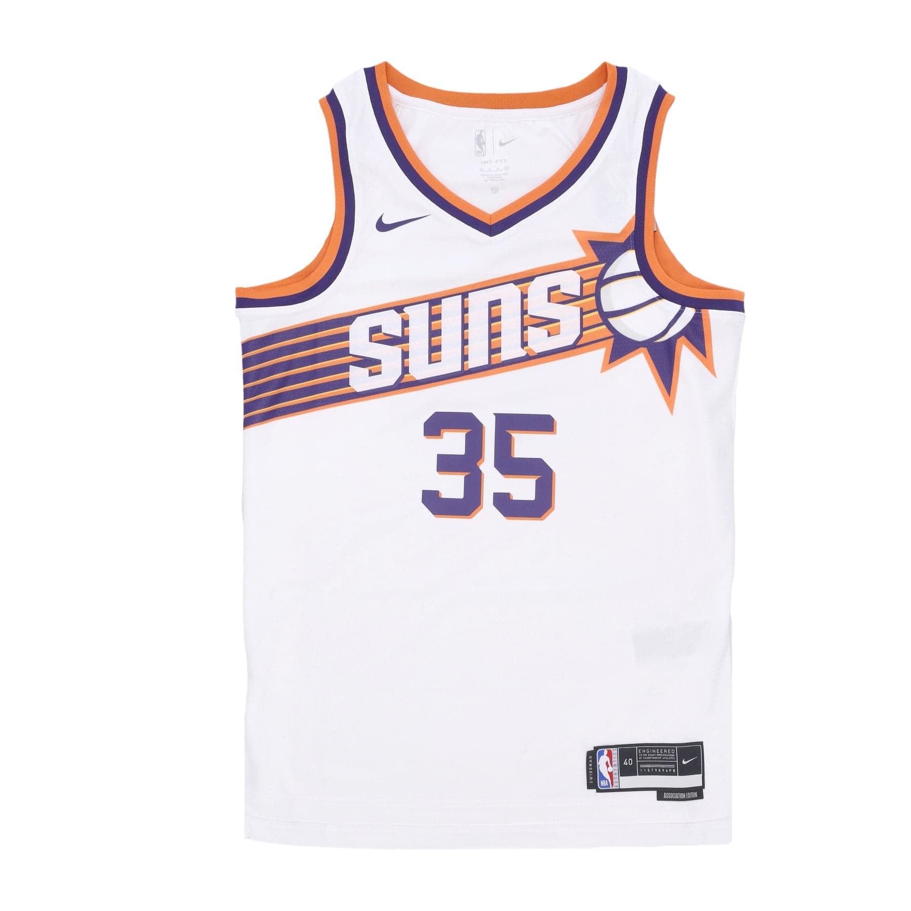 NIKE NBA Canotta Basket Uomo Nba Association 2023/24 Dri-fit Swingman Jersey No 35 Kevin Durant Phosun White - 3