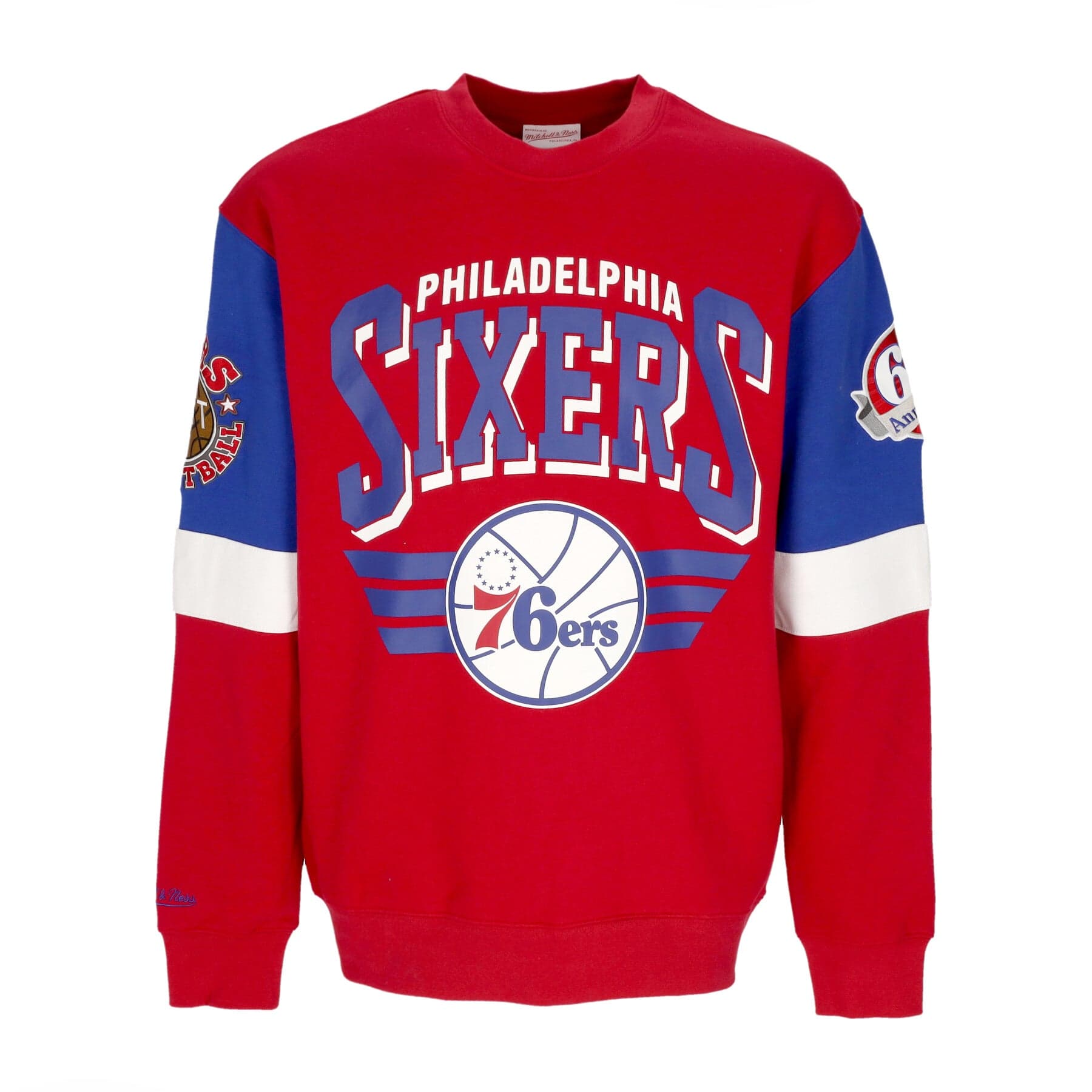 MITCHELL &amp; NESS Felpa Girocollo Uomo Nba All Over Crew 3.0 Phi76e Original Team Colors - 5