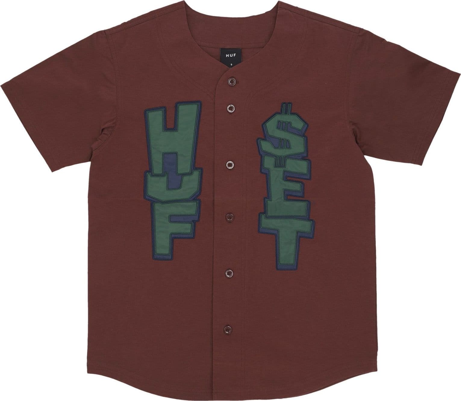 HUF Casacca Bottoni Uomo Team Baseball Jersey Eggplant - 3