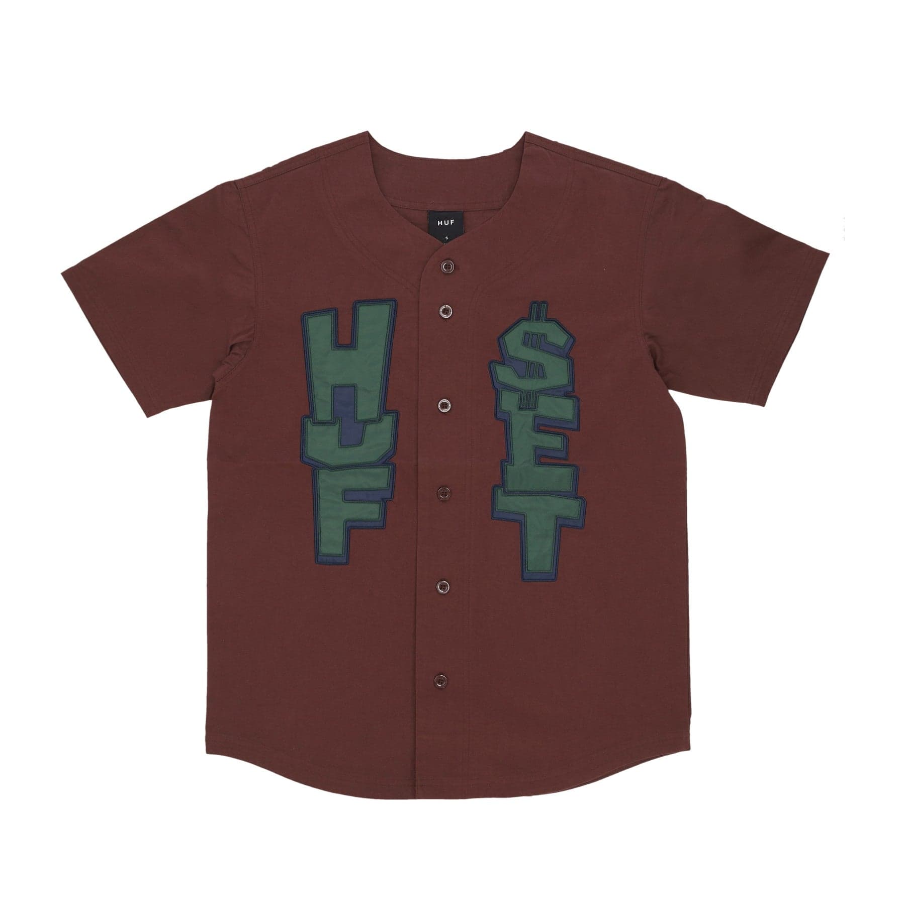 HUF Casacca Bottoni Uomo Team Baseball Jersey Eggplant - 3