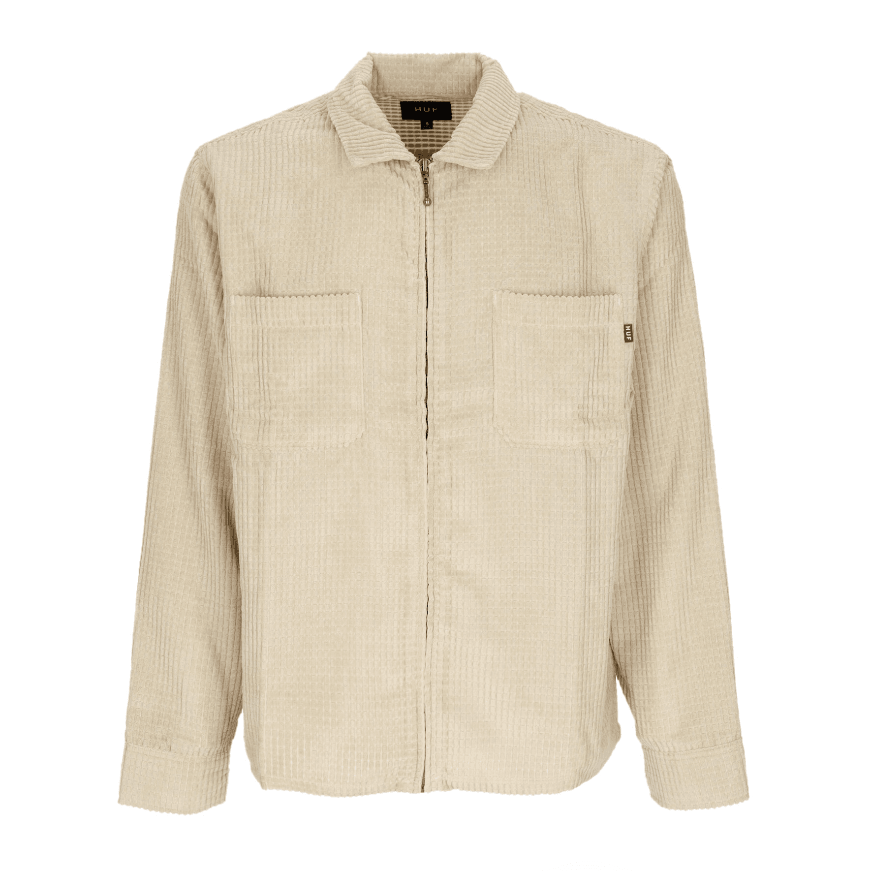 HUF Camicia Manica Lunga Uomo Cornelius Zip Shirt Oatmeal - 2