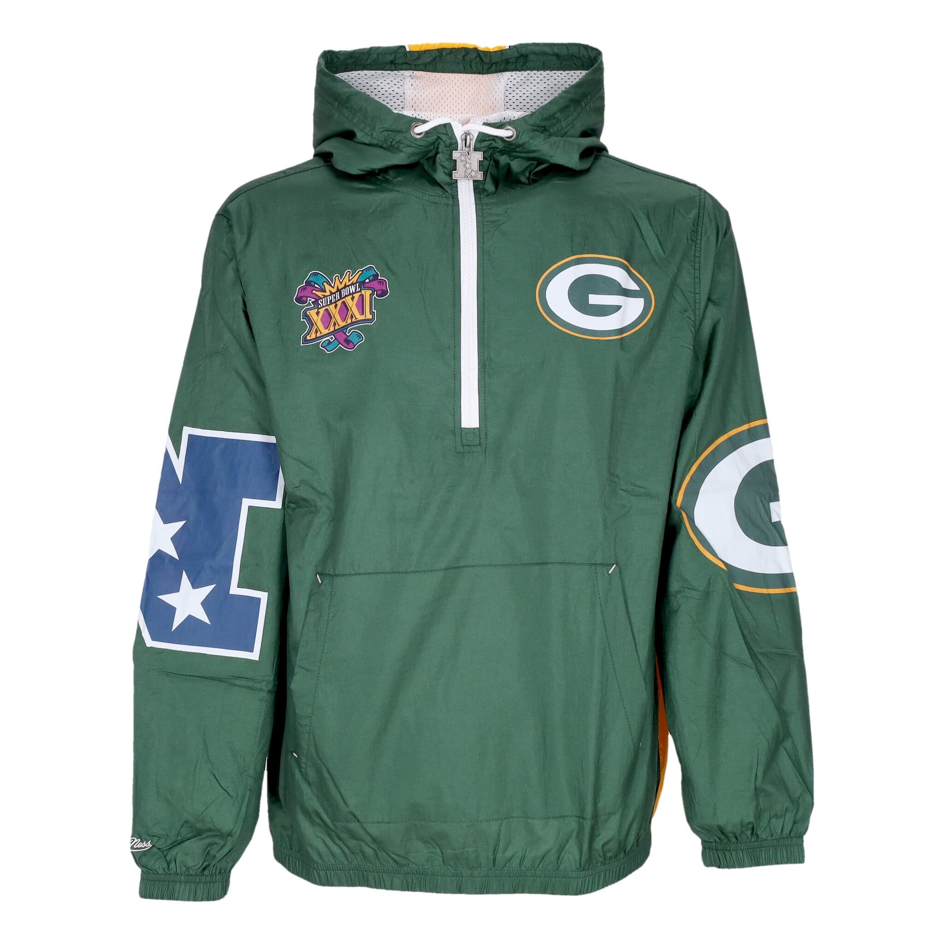 MITCHELL &amp; NESS Giacca a Vento Infilabile Uomo Nfl Team Og 2.0 Anorak Windbreaker Grepac Original Team Colors - 5