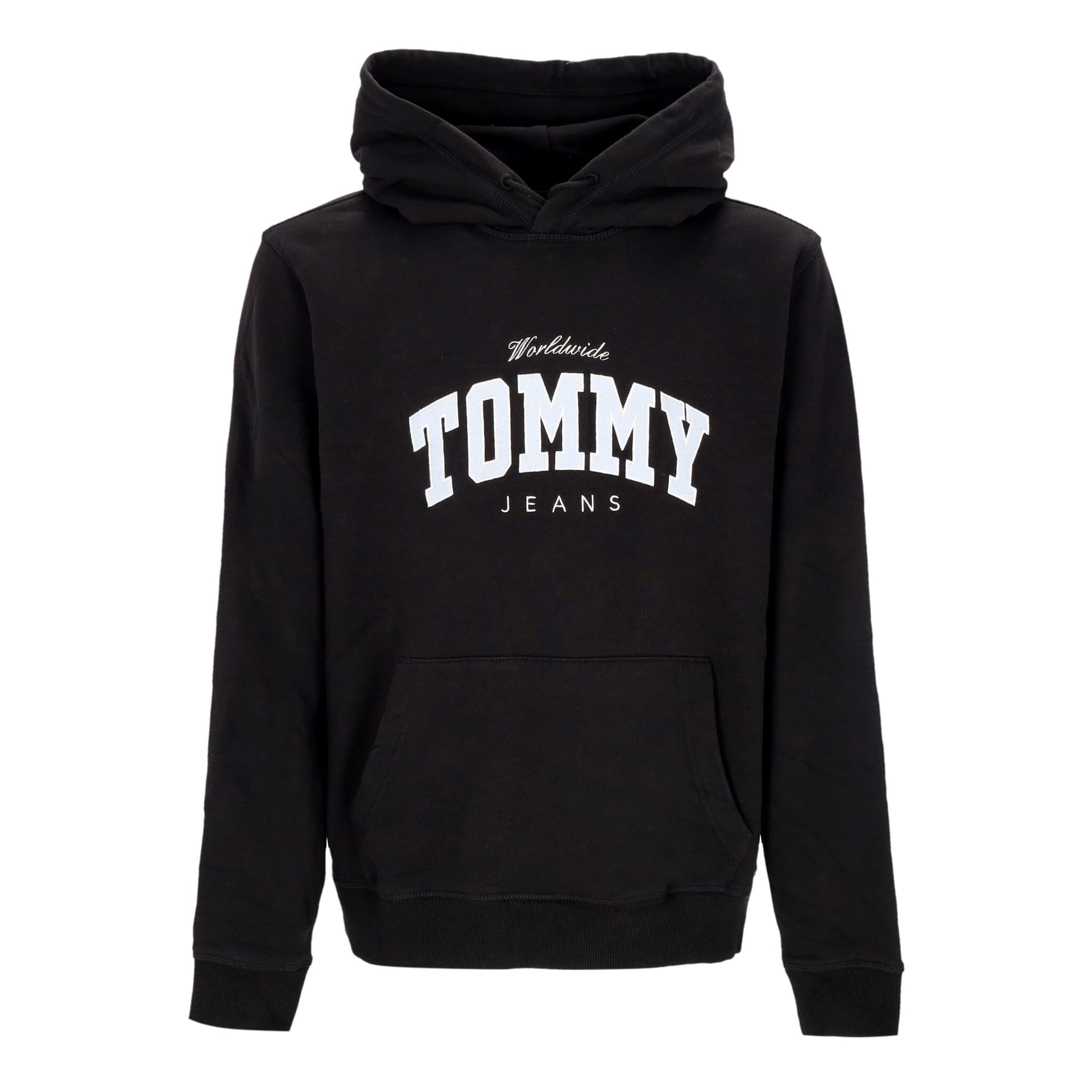 Tommy Hilfiger Felpa Leggera Cappuccio Uomo Regular Ny Varsity Hoodie Black - 3