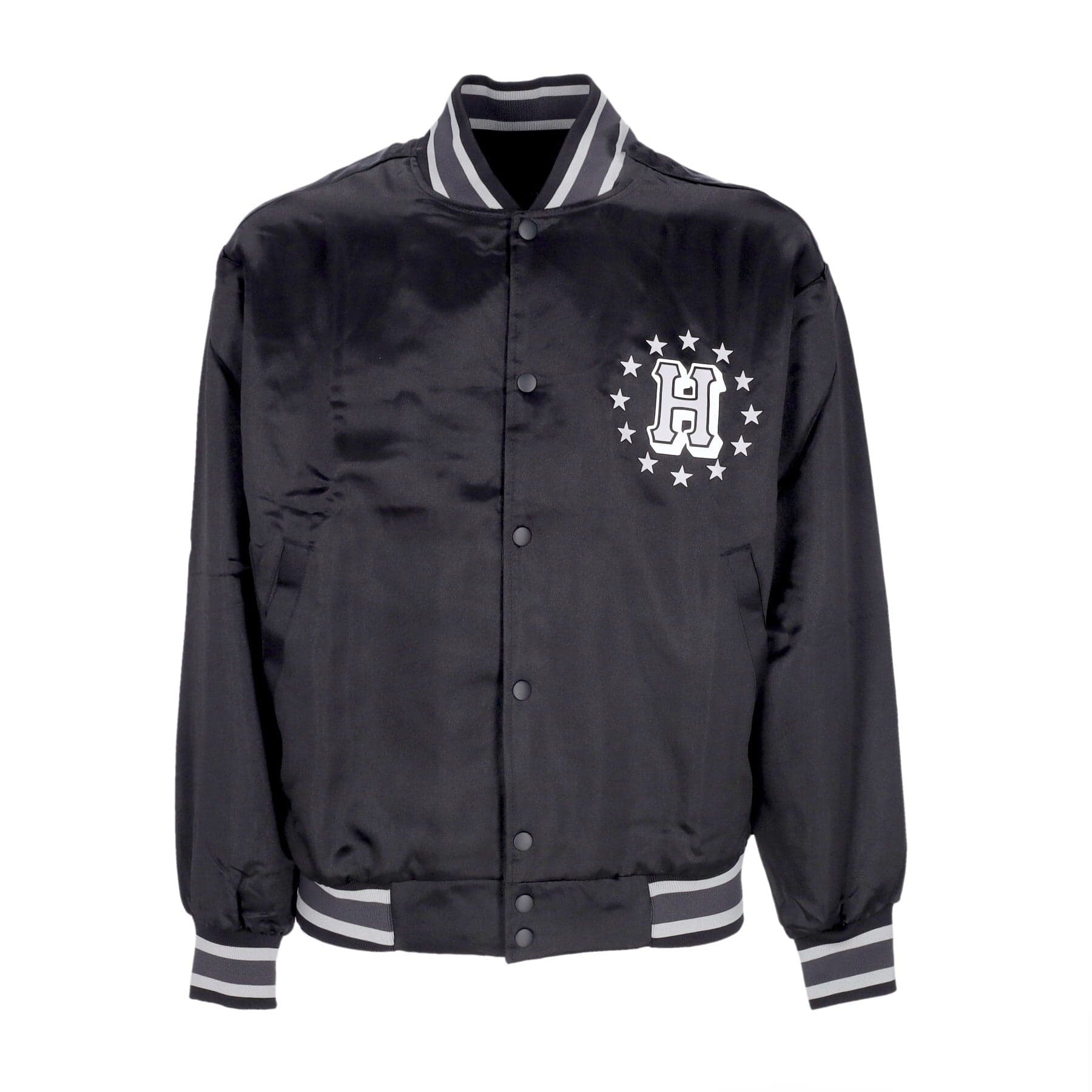 HUF Giubbotto Bomber Uomo Galactic Stack Baseball Jacket Black - 3