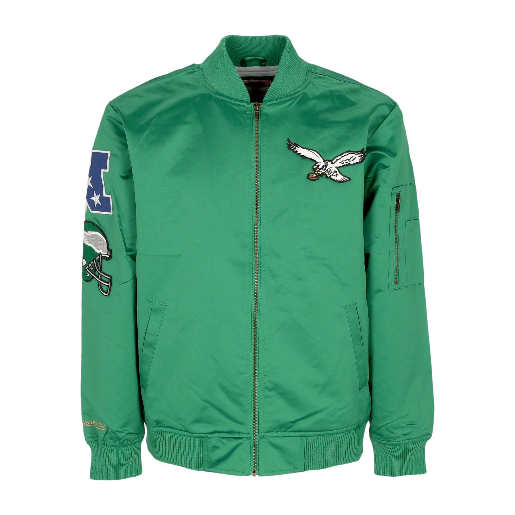 MITCHELL &amp; NESS Giubbotto Bomber Uomo Nfl Lightweight Satin Bomber Phieag Original Team Colors - 4