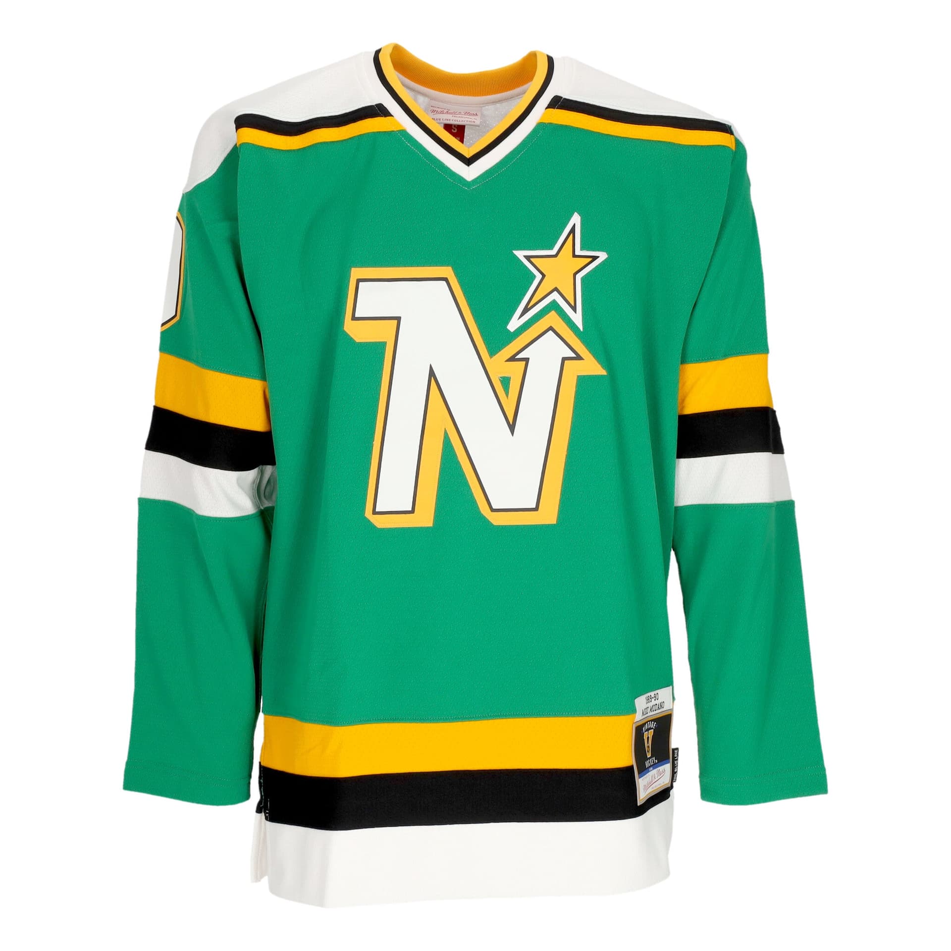 MITCHELL &amp; NESS Casacca Hockey Uomo Nhl Dark Jersey 1989 No 9 Modano Minsta Green - 4