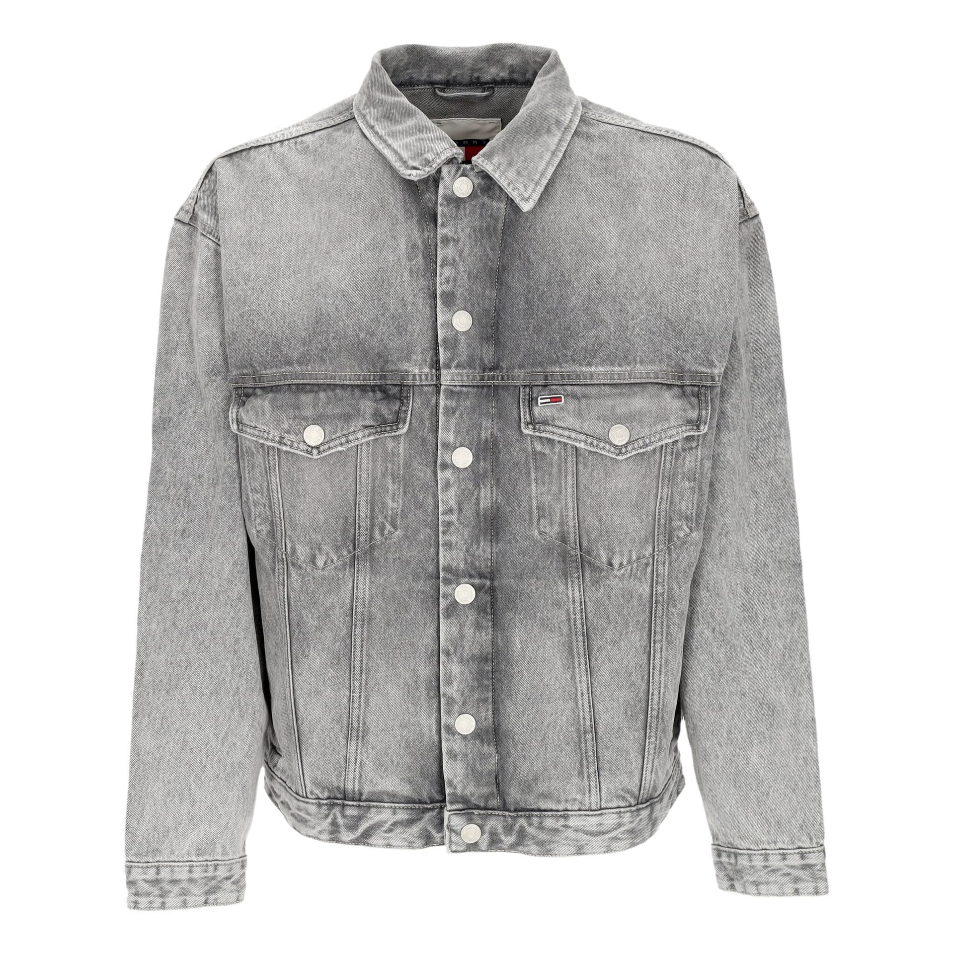 Tommy Hilfiger Giubbotto Jeans Uomo Aiden Oversized Trucker Jacket Denim Black - 3