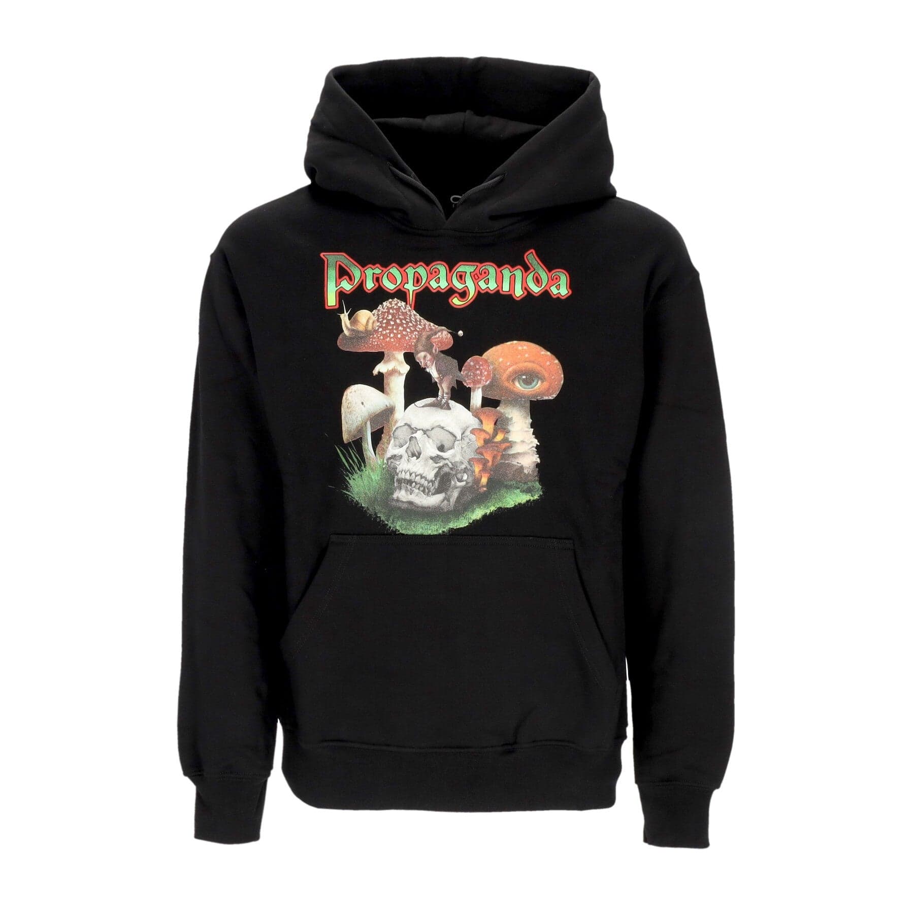 PROPAGANDA Felpa Cappuccio Uomo Amanita Hoodie Black - 3
