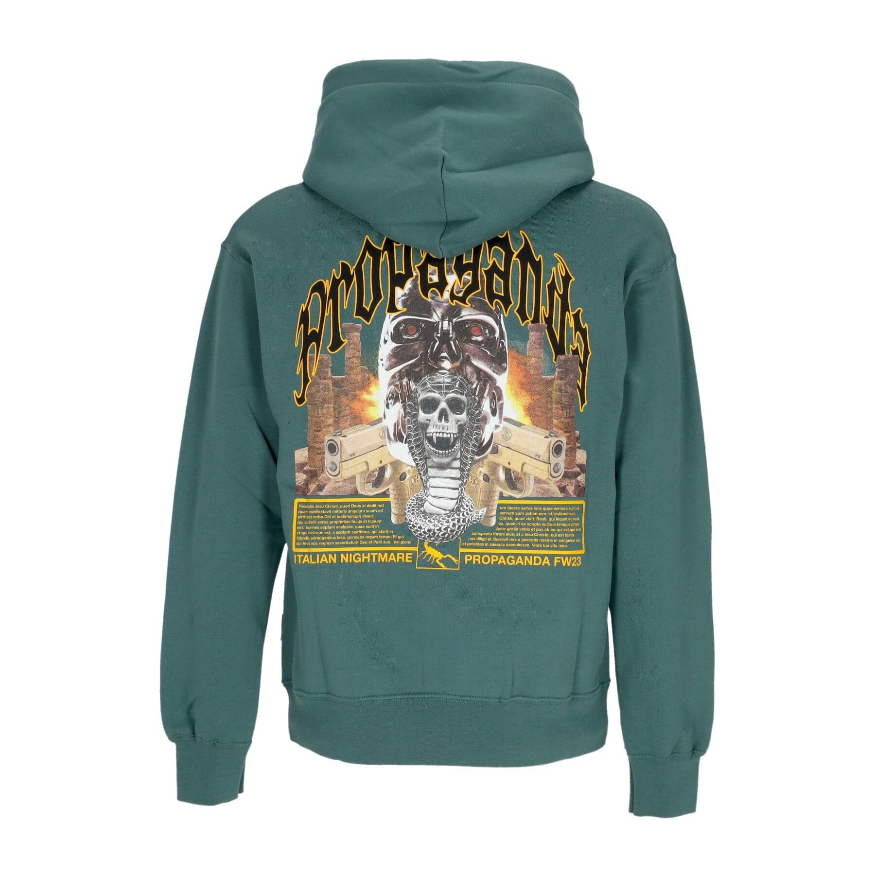 PROPAGANDA Felpa Cappuccio Uomo Saudi Hoodie Forest Green - 3