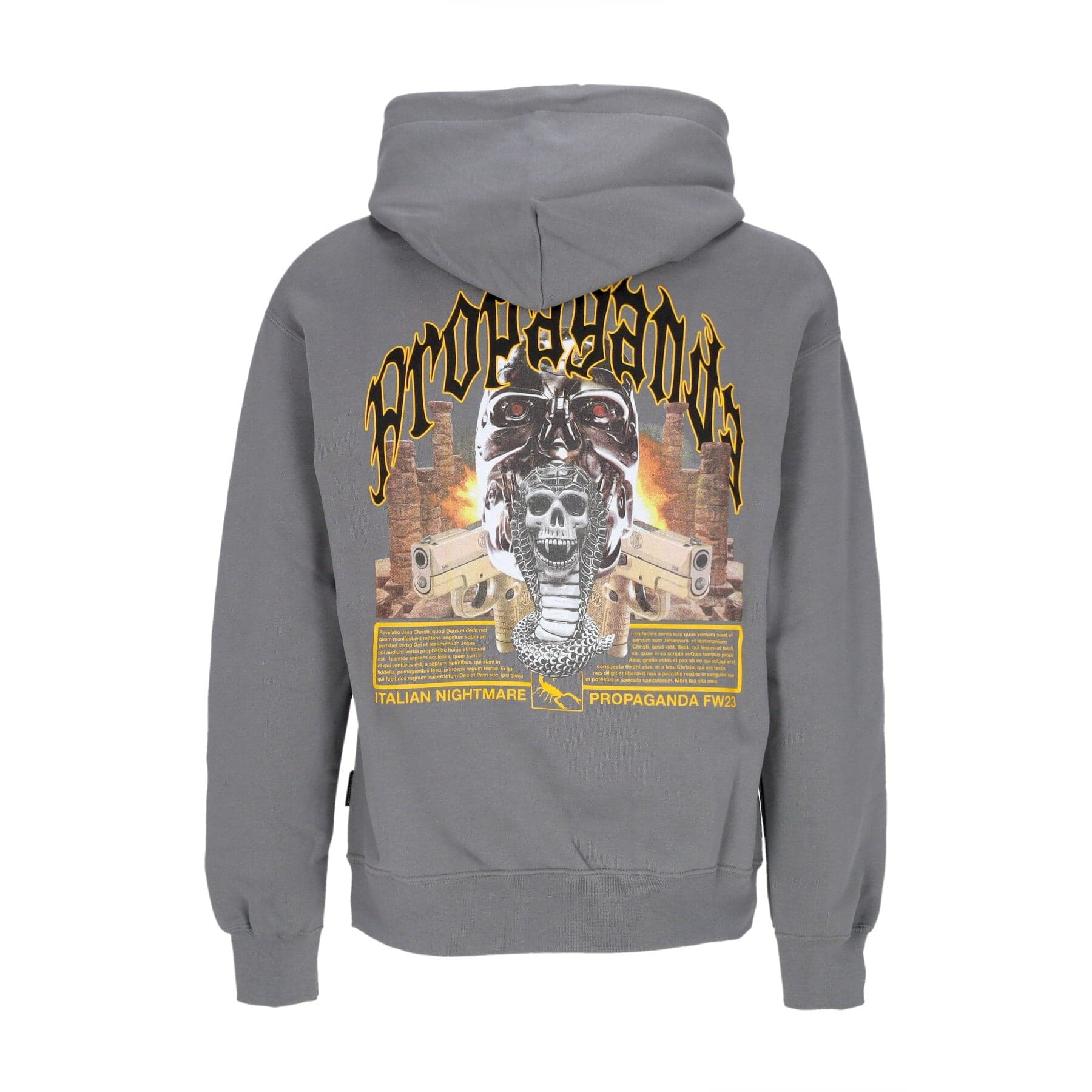 PROPAGANDA Felpa Cappuccio Uomo Saudi Hoodie Grey - 3