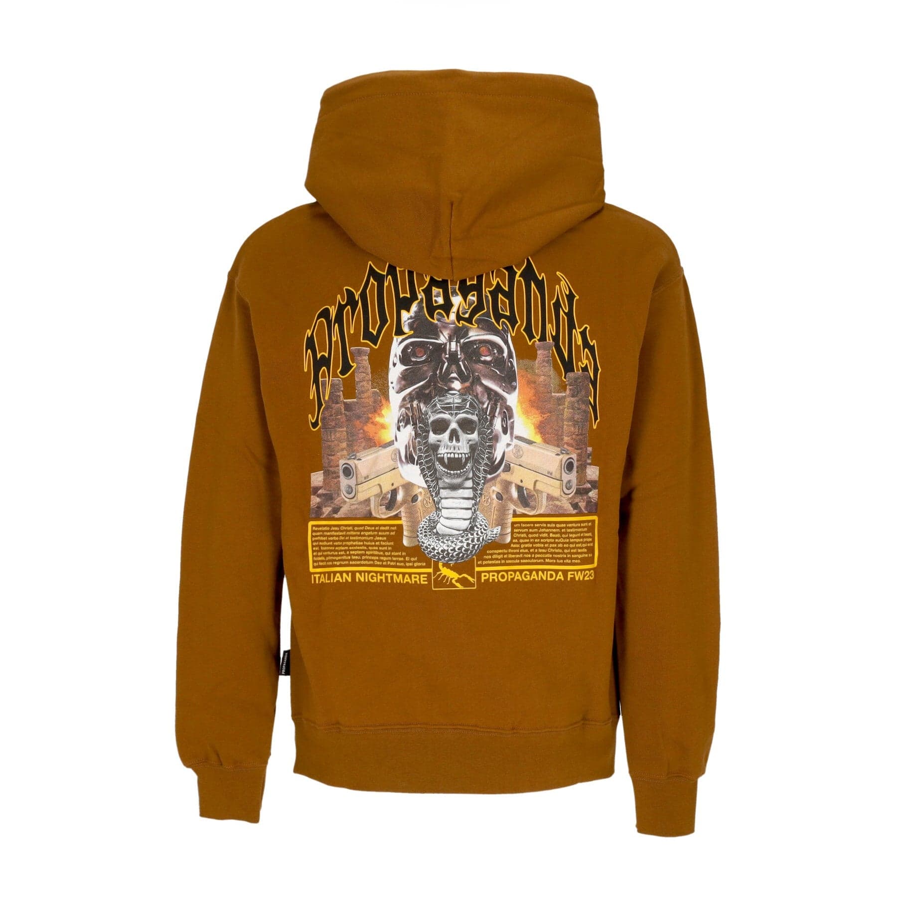 PROPAGANDA Felpa Cappuccio Uomo Saudi Hoodie Brown - 3