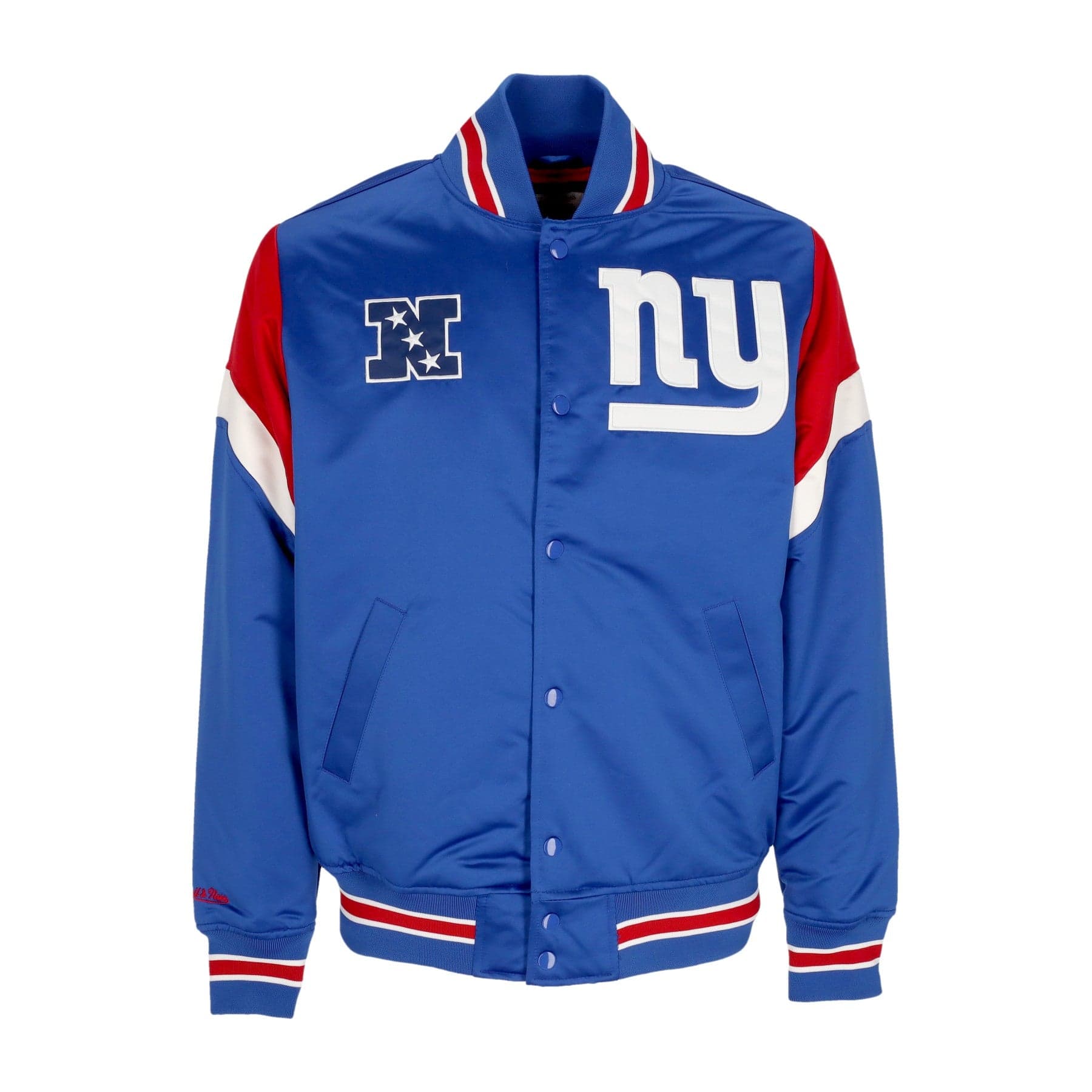 MITCHELL &amp; NESS Giubbotto Bomber Uomo Nfl Heavyweight Satin Jacket Neygia Original Team Colors - 3