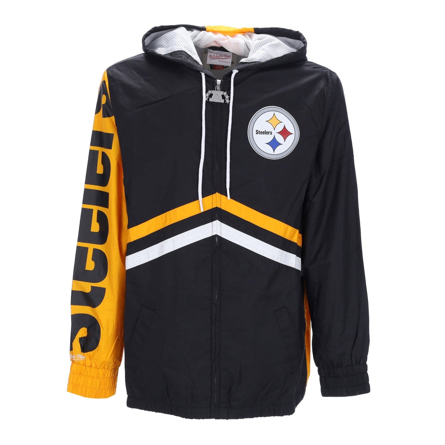 MITCHELL &amp; NESS Giacca a Vento Uomo Nfl Undeniable Full Zip Windbreaker Pitste Black - 5