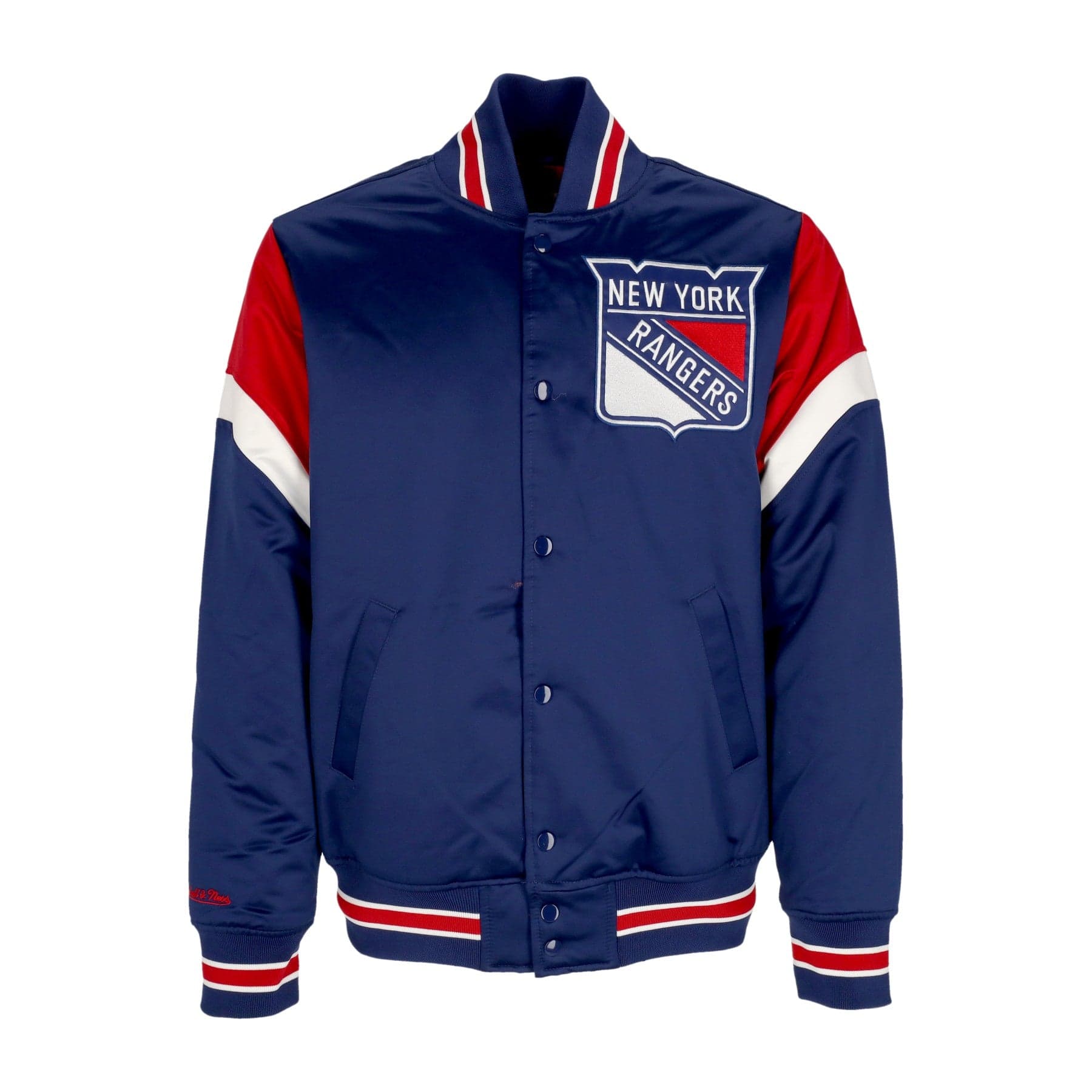 MITCHELL &amp; NESS Giubbotto Bomber Uomo Nhl Heavyweight Satin Jacket Neyran Original Team Colors - 3