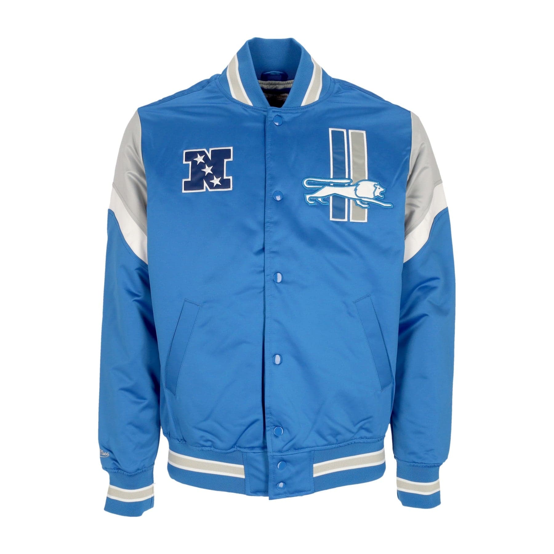 MITCHELL &amp; NESS Giubbotto Bomber Uomo Nfl Heavyweight Satin Jacket Detlio Original Team Colors - 4