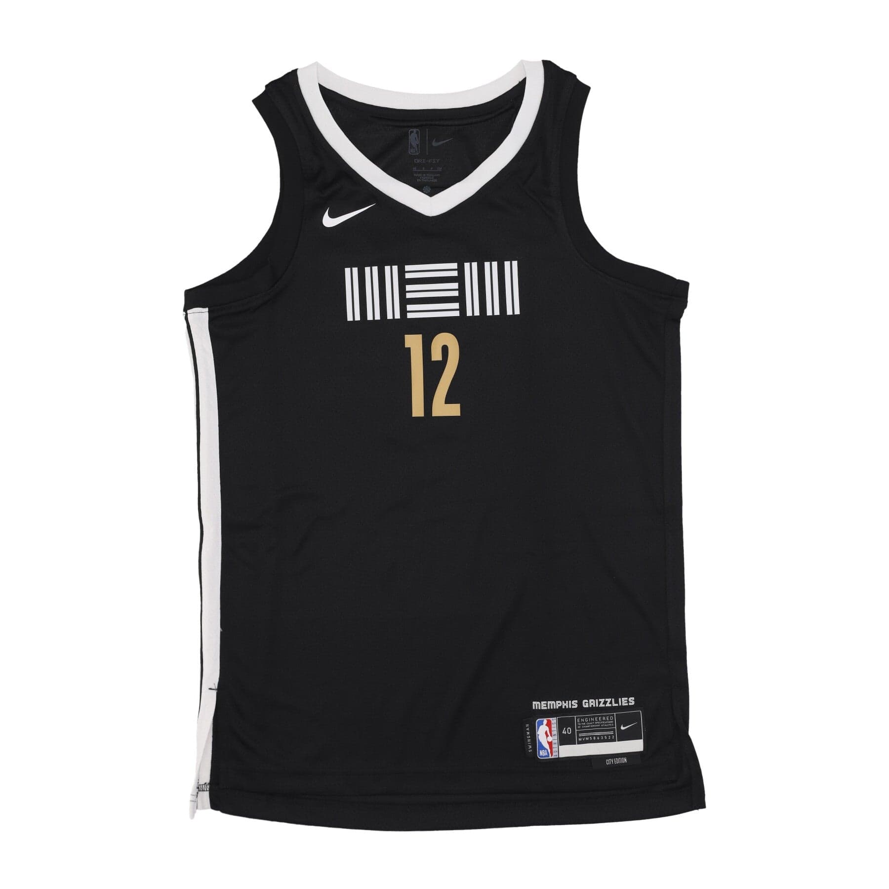 NIKE NBA Canotta Basket Uomo Nba City Edition 2023/24 Swingman Jersey No 12 Ja Morant Memgri Black - 3
