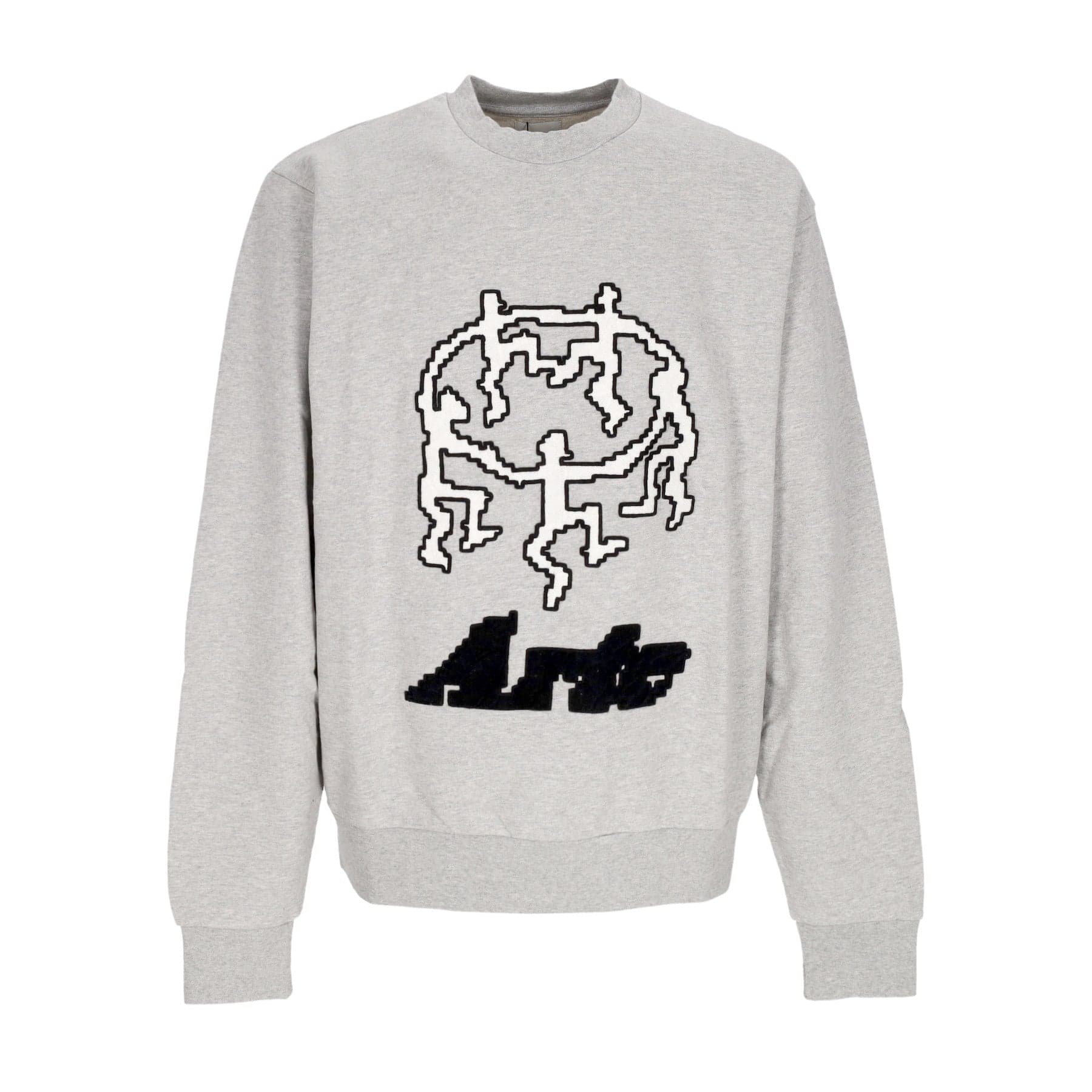 ARTE Felpa Leggera Girocollo Uomo Pixel Dancer Texture Emb Crewneck Grey - 3