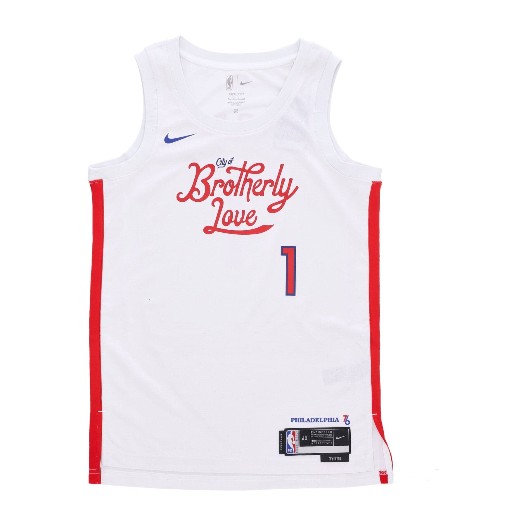 NIKE NBA Canotta Basket Uomo Nba Dri Fit Swingman Jersey City Edition No 1 James Harden Phi76e White - 3