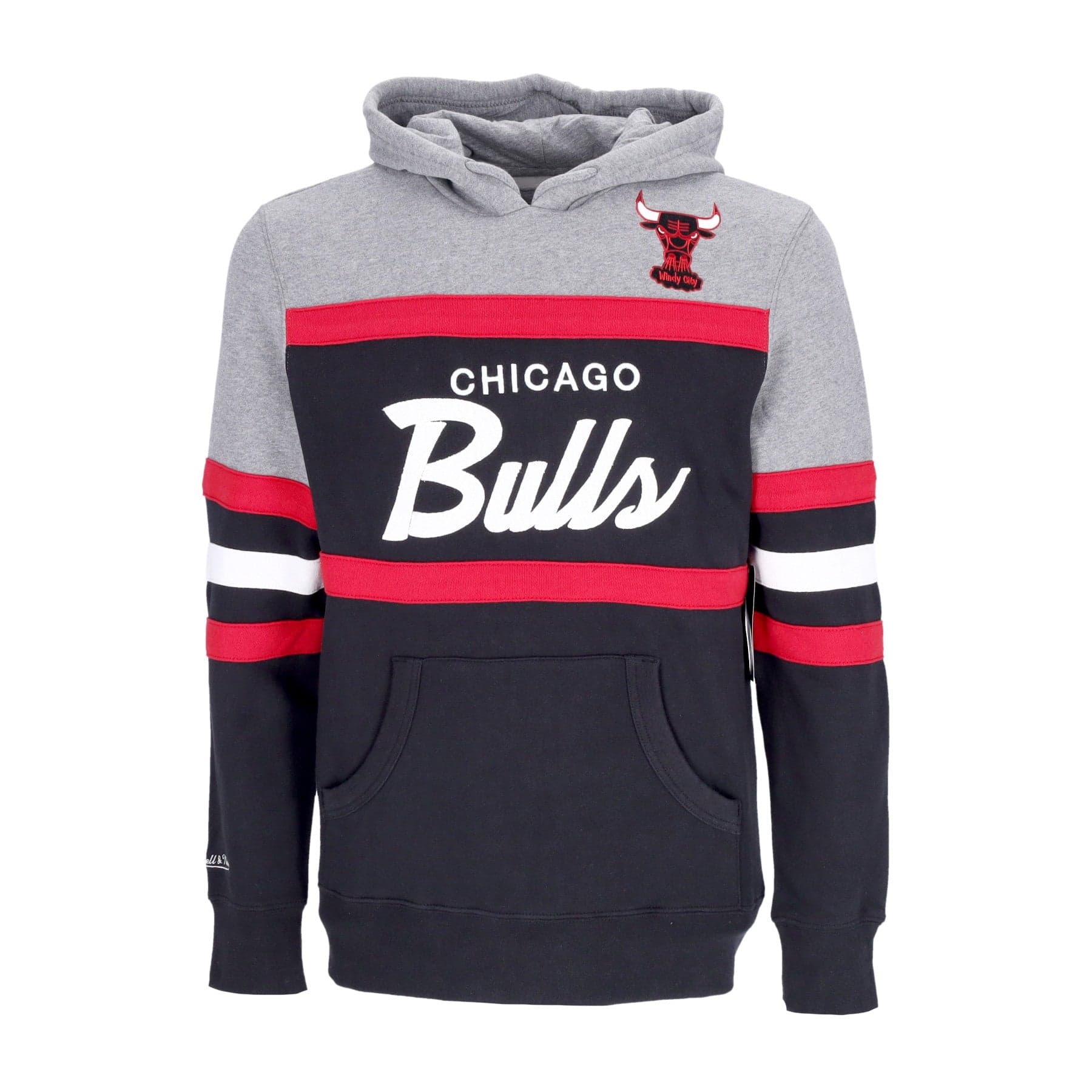 MITCHELL &amp; NESS Felpa Cappuccio Uomo Nba Headcoach Hoodie Hardwood Classics Chibul Black - 4