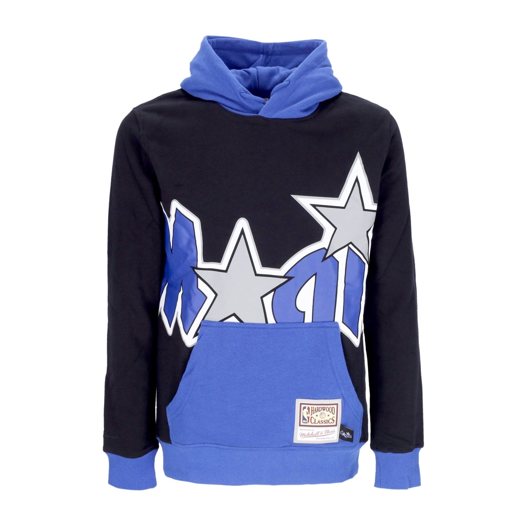 MITCHELL &amp; NESS Felpa Cappuccio Uomo Nba Big Face Hoodie 5.0 Hardwood Classics Orlmag Black - 4