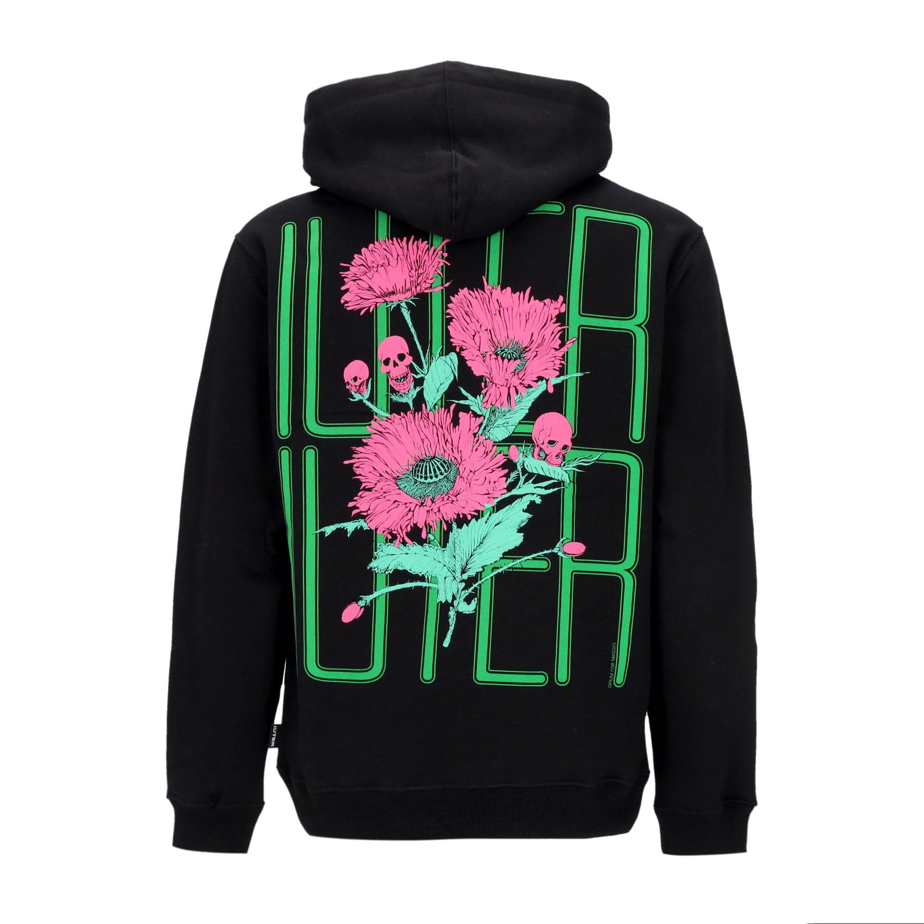 IUTER Felpa Cappuccio Uomo Spine Skulls Hoodie Black - 3