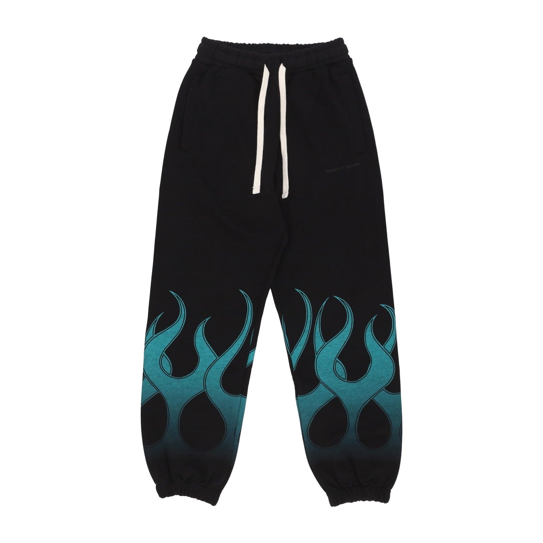 VISION OF SUPER Pantalone Tuta Leggero Uomo Flames Pants Black/green - 3