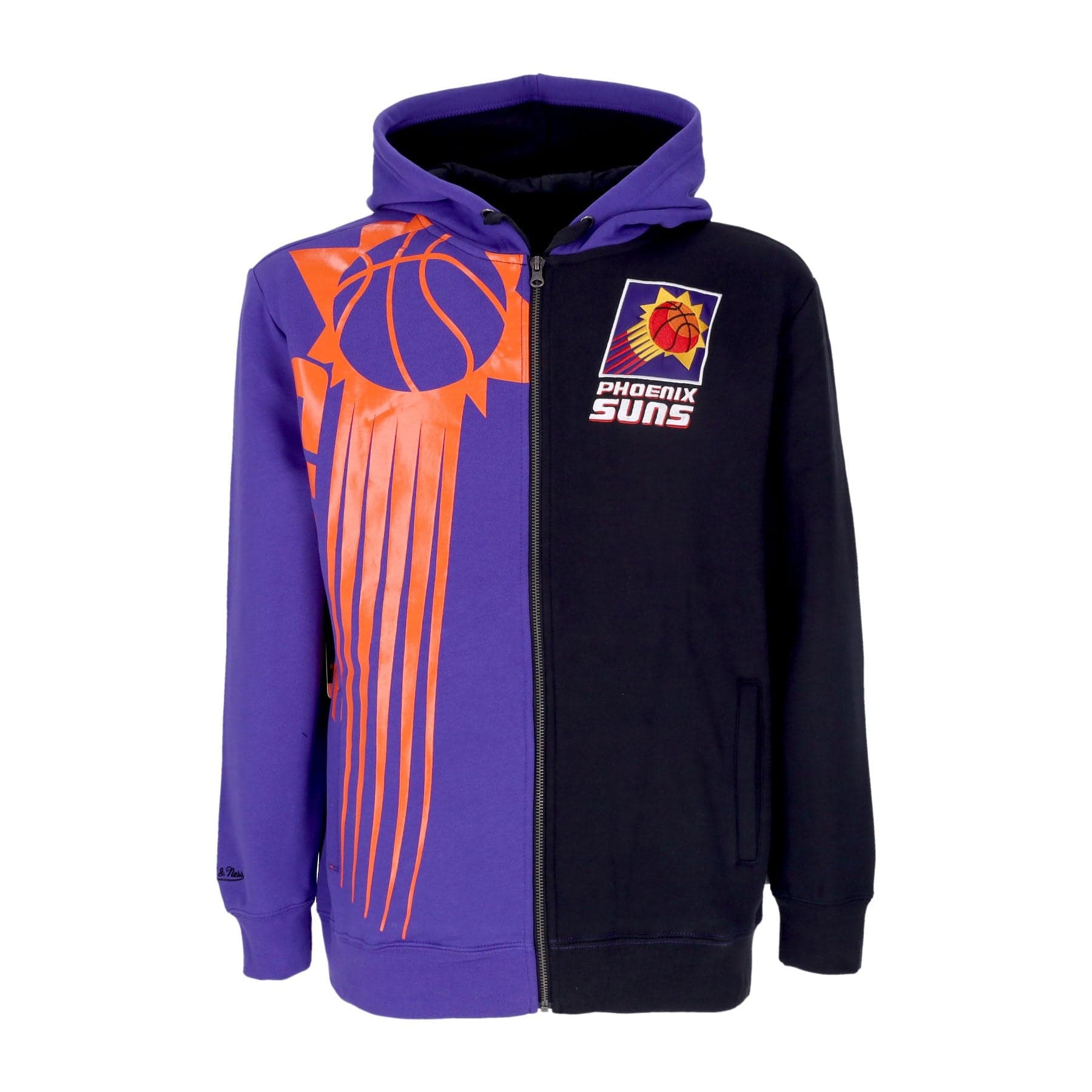 MITCHELL &amp; NESS Felpa Cappuccio Zip Uomo Nba Full Zip Fleece 2.0 Phosun Black - 3