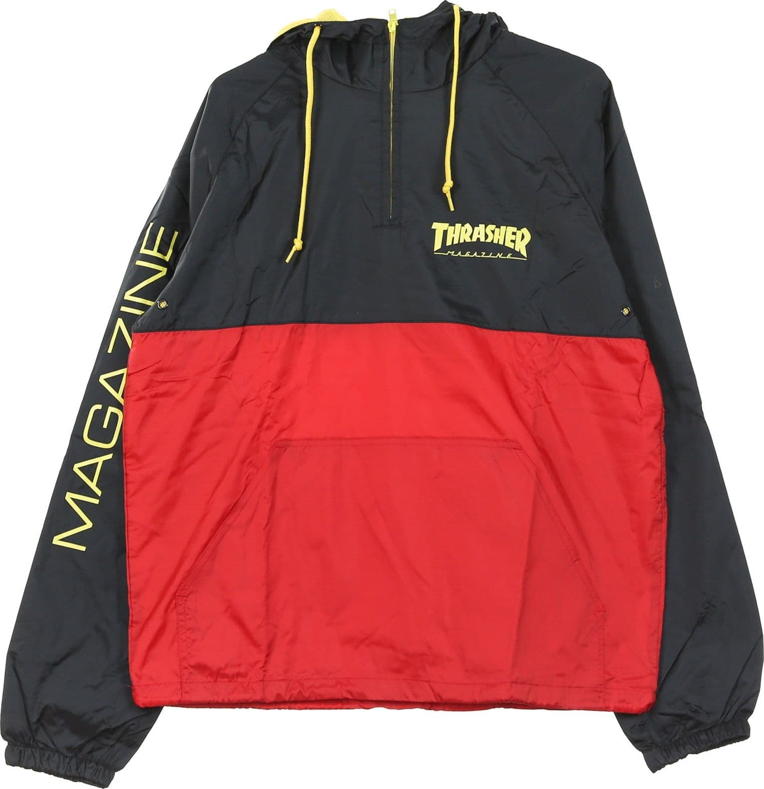 THRASHER Giacca a Vento Infilabile Uomo Mag Logo Black/red – giallo