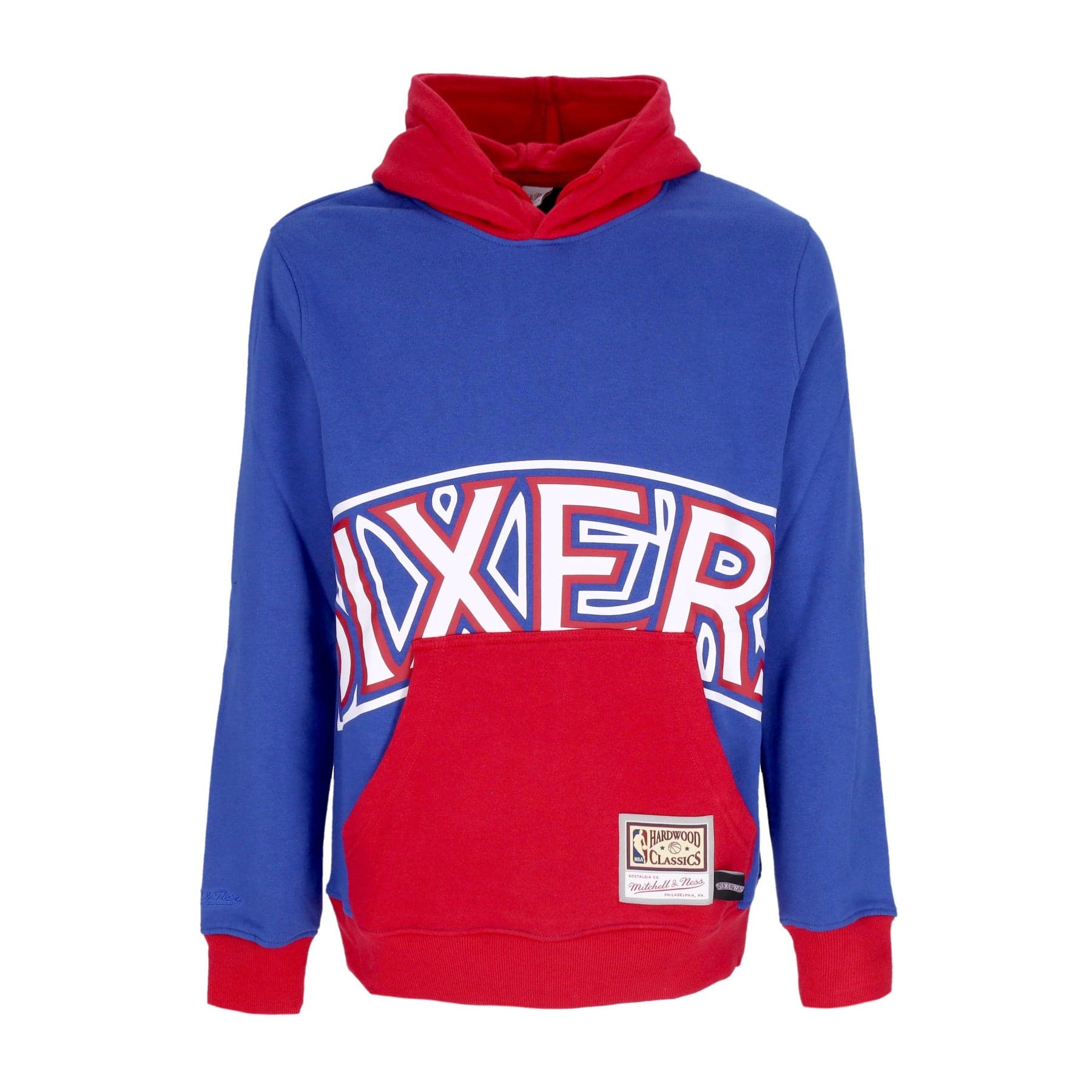 MITCHELL &amp; NESS Felpa Cappuccio Uomo Nba Big Face Hoodie 5.0 Hardwood Classics Phi76e Blue – XL – Mitchell & Ness –