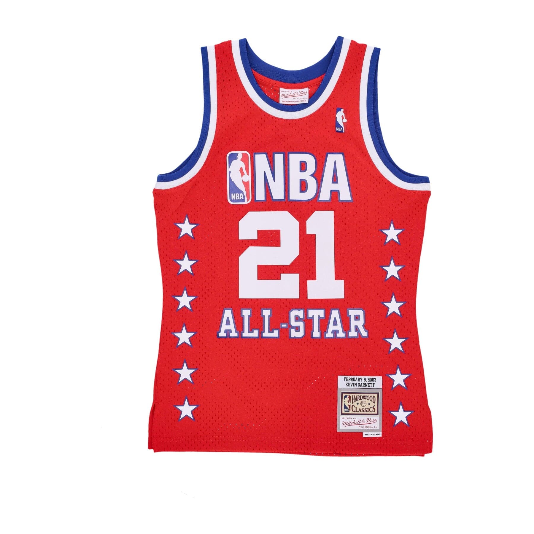 MITCHELL &amp; NESS Canotta Basket Uomo Nba Swingman Jersey Hardwood Classics  No 21 Kevin Garnett Team West Red - 4