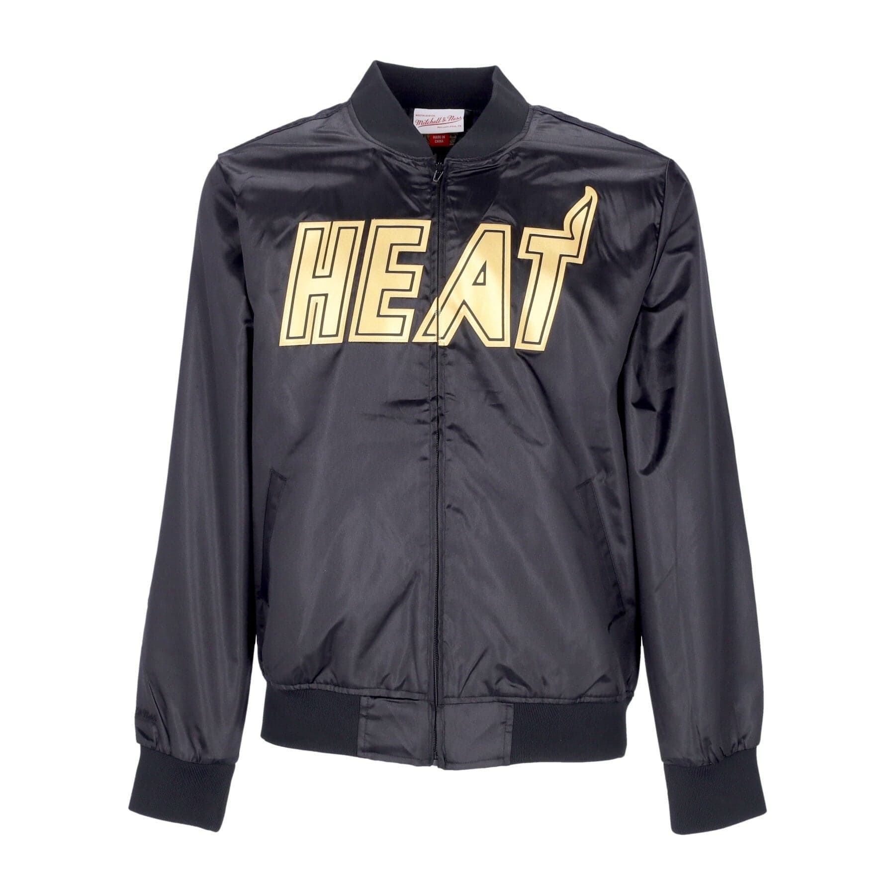 MITCHELL &amp; NESS Giacchetta Uomo Nba Big Face 4.0 Satin Jacket Hardwood Classics Miahea Black/original Team Colors - 4
