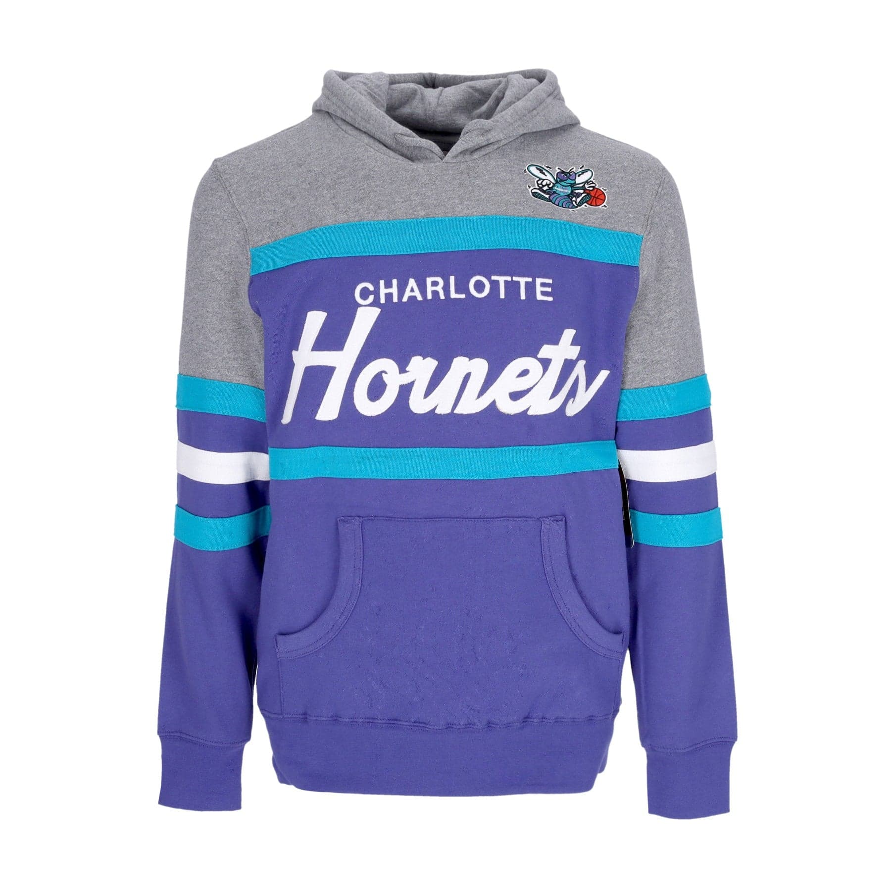 MITCHELL &amp; NESS Felpa Cappuccio Uomo Nba Headcoach Hoodie Hardwood Classics Chahor Dark Purple - 4