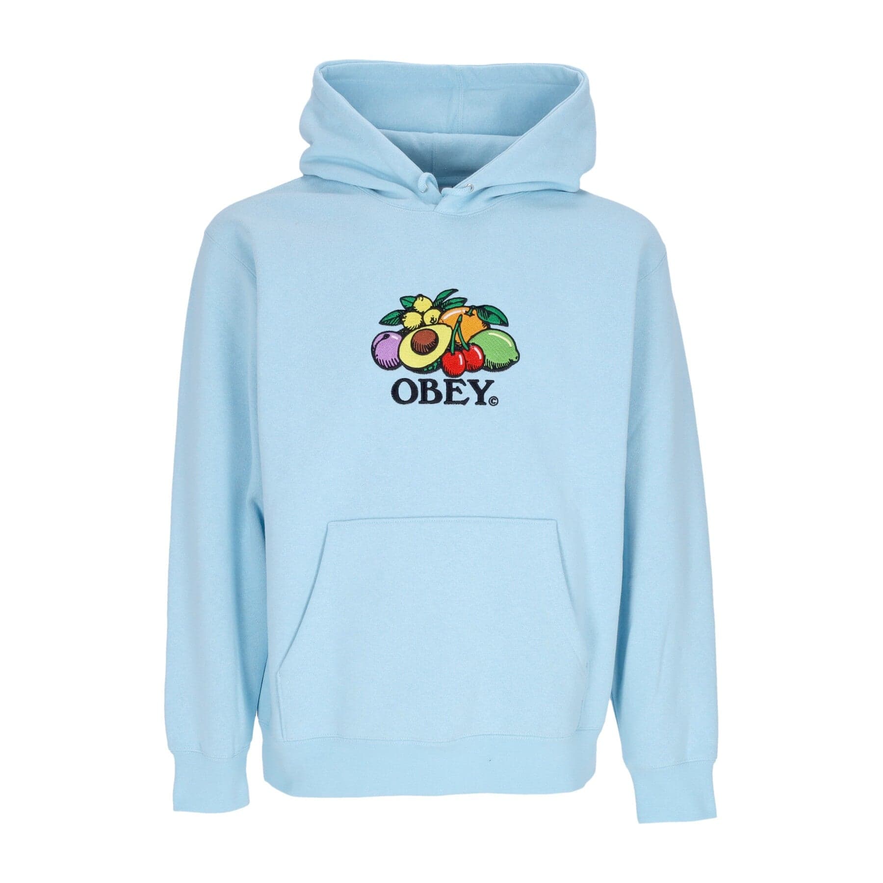 OBEY Felpa Cappuccio Uomo Basket Hood Fleece Sky Blue - 3