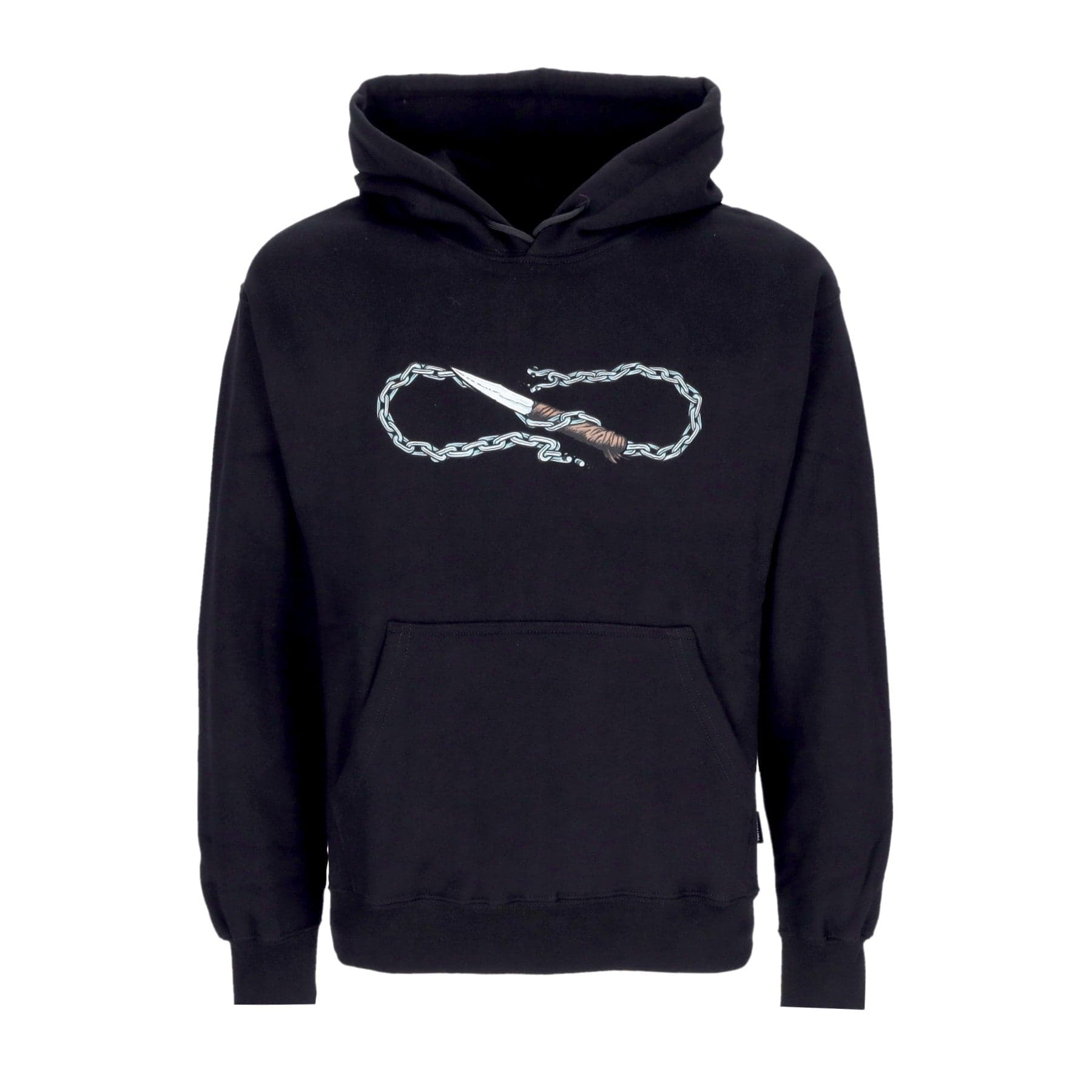 PROPAGANDA Felpa Cappuccio Uomo Logo Chain Hoodie Black - 4