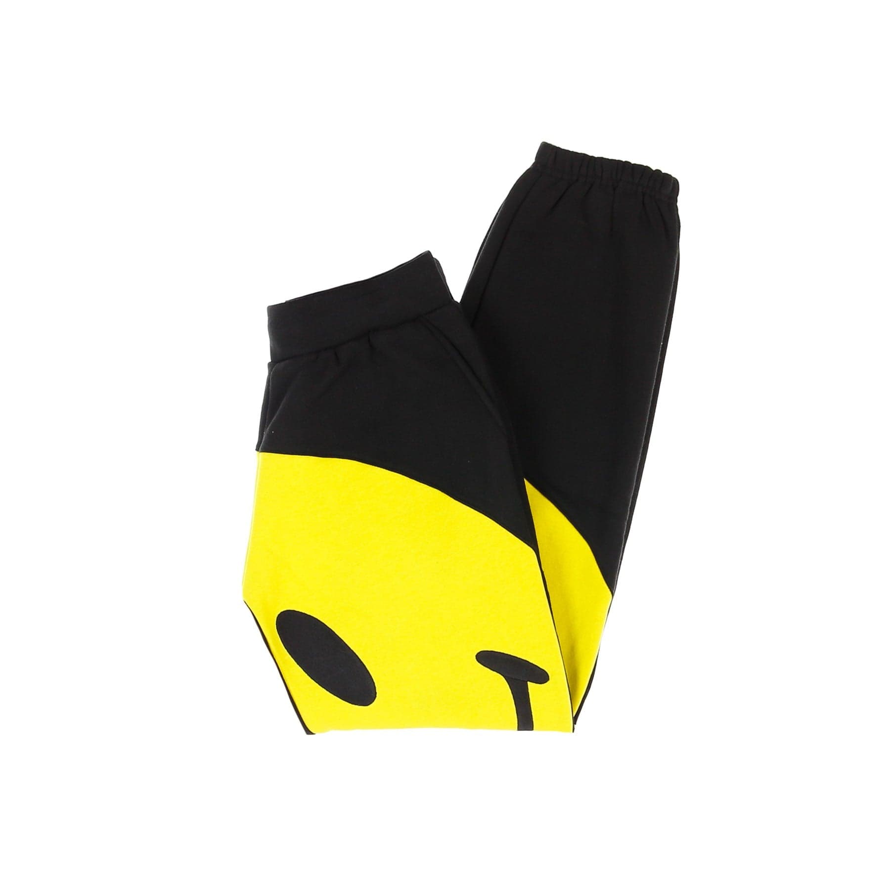 MARKET Pantalone Tuta Felpato Uomo Big Smiley Sweatpants Black/yellow - 7