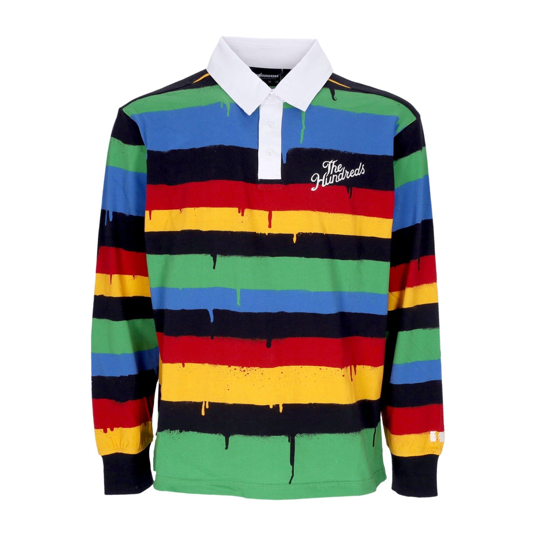 THE HUNDREDS Polo Manica Lunga Uomo Spray Drip L/s Rugby Black - 3