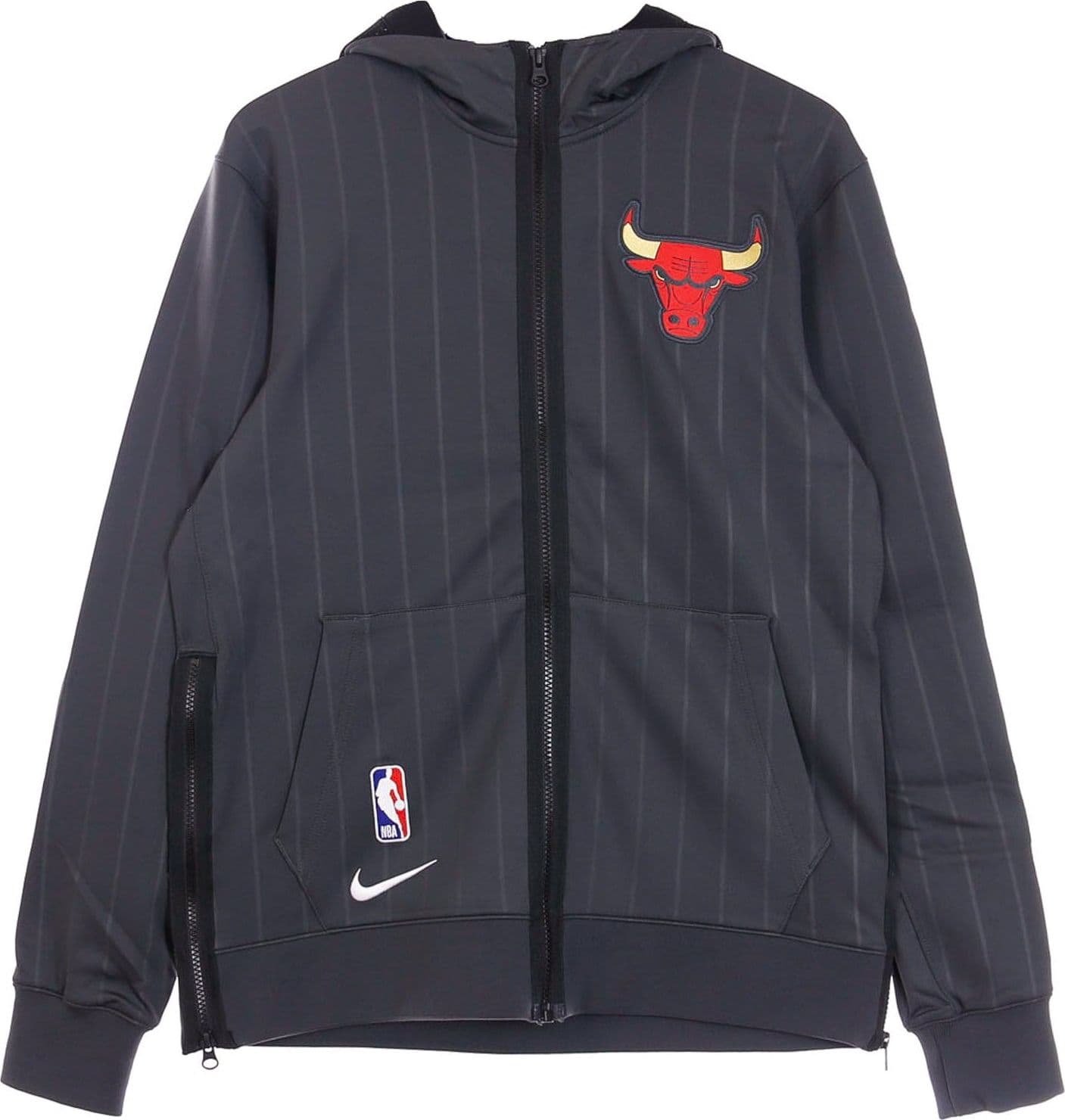 NIKE NBA Felpa Leggera Cappuccio Zip Uomo Nba Therma Flex Showtime City Edition Chibul Anthracite/black/white – giacca