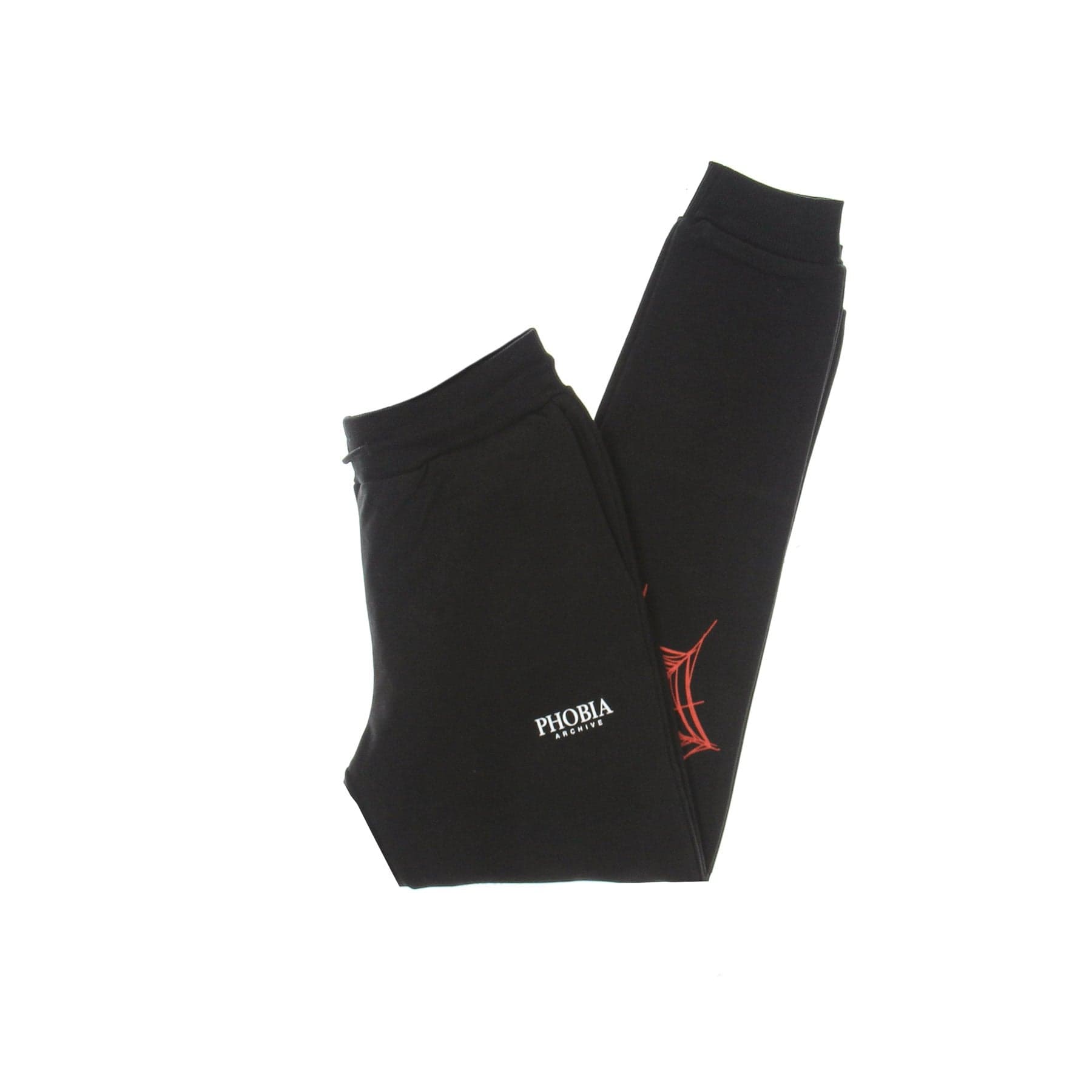 PHOBIA Pantalone Tuta Leggero Uomo Red Cobweb Print Pants Black/red - 6