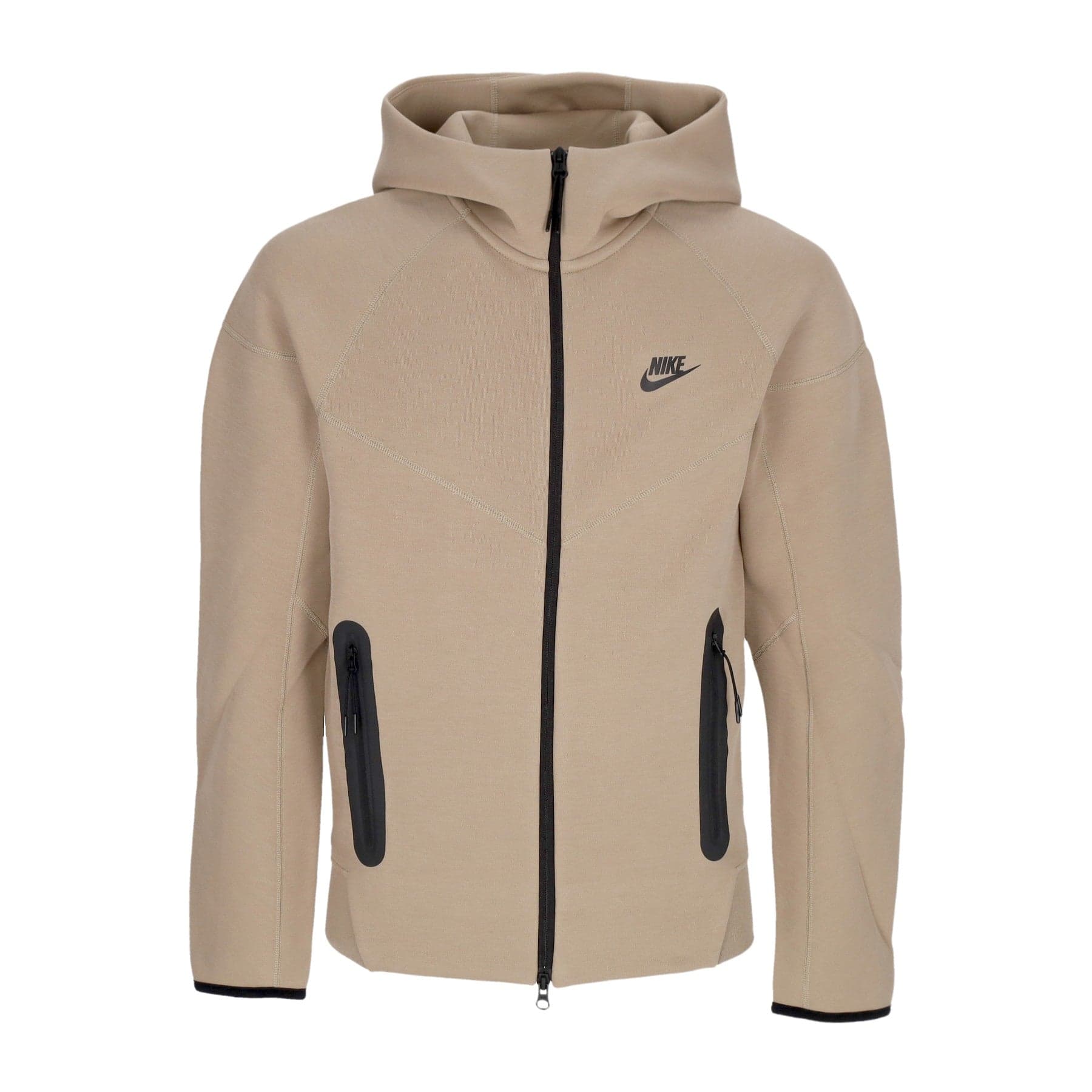 Nike Felpa Leggera Cappuccio Uomo Tech Fleece Full-zip Windrunner Hoodie Khaki/black - 3