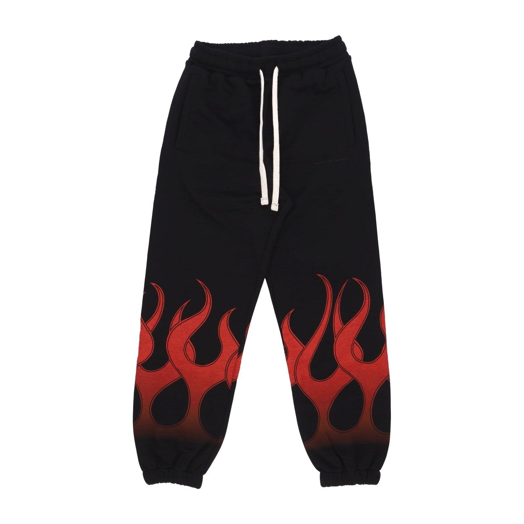 VISION OF SUPER Pantalone Tuta Leggero Uomo Flames Pants Black/red - 3