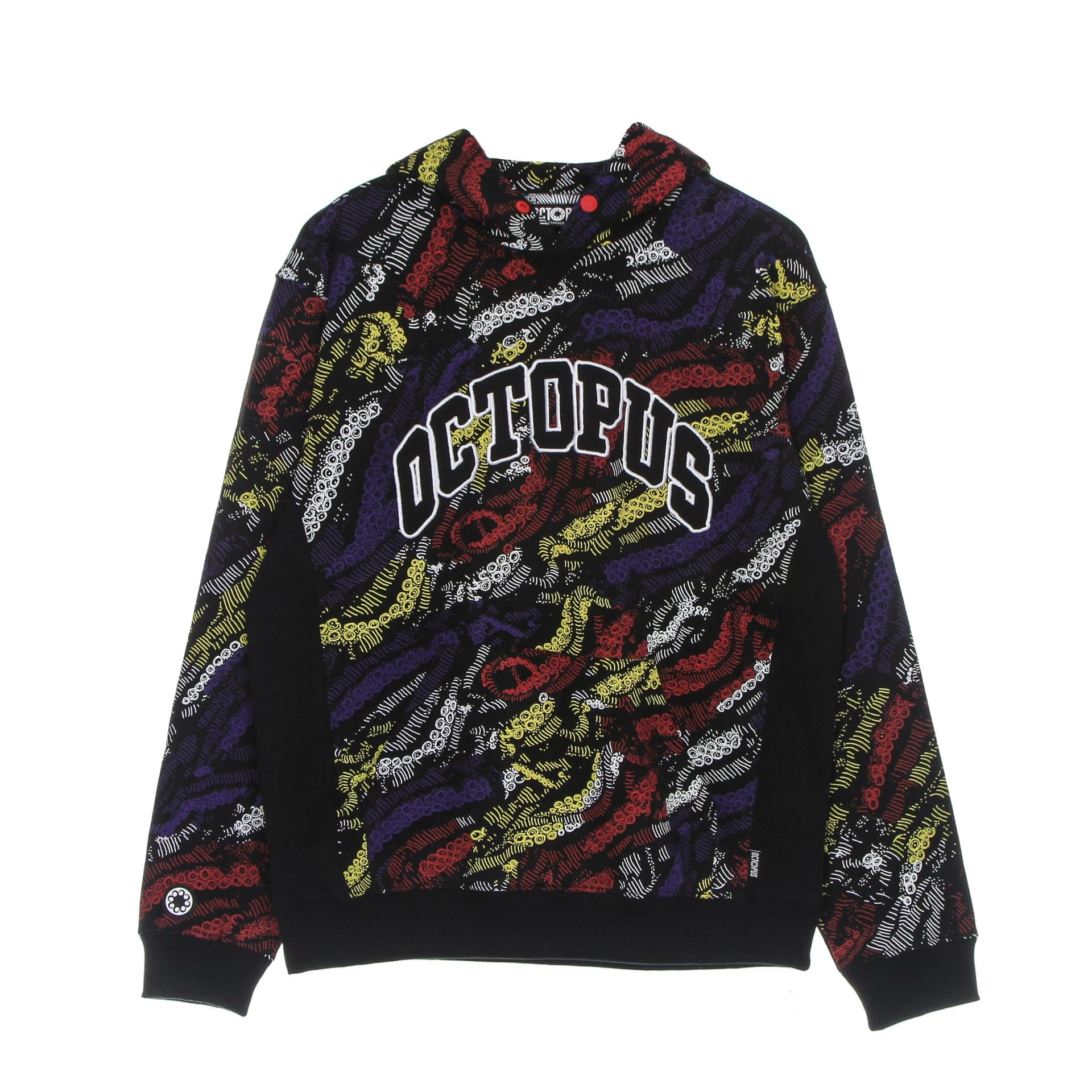 OCTOPUS Felpa Leggera Cappuccio Uomo Deco Hoodie Black - 7
