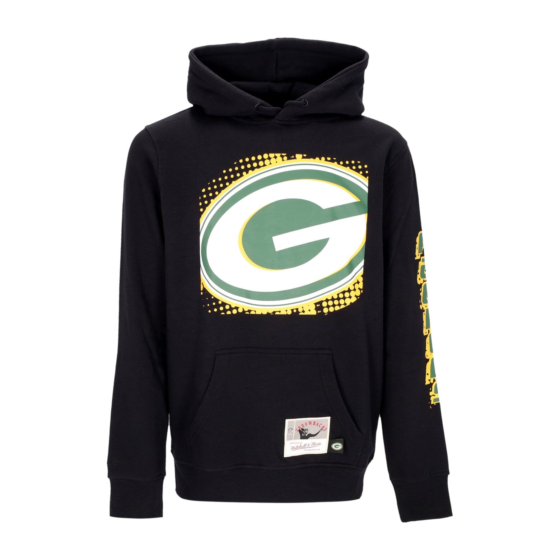 MITCHELL &amp; NESS Felpa Cappuccio Uomo Nfl Big Face 7.0 Hoodie Grepac Black - 4