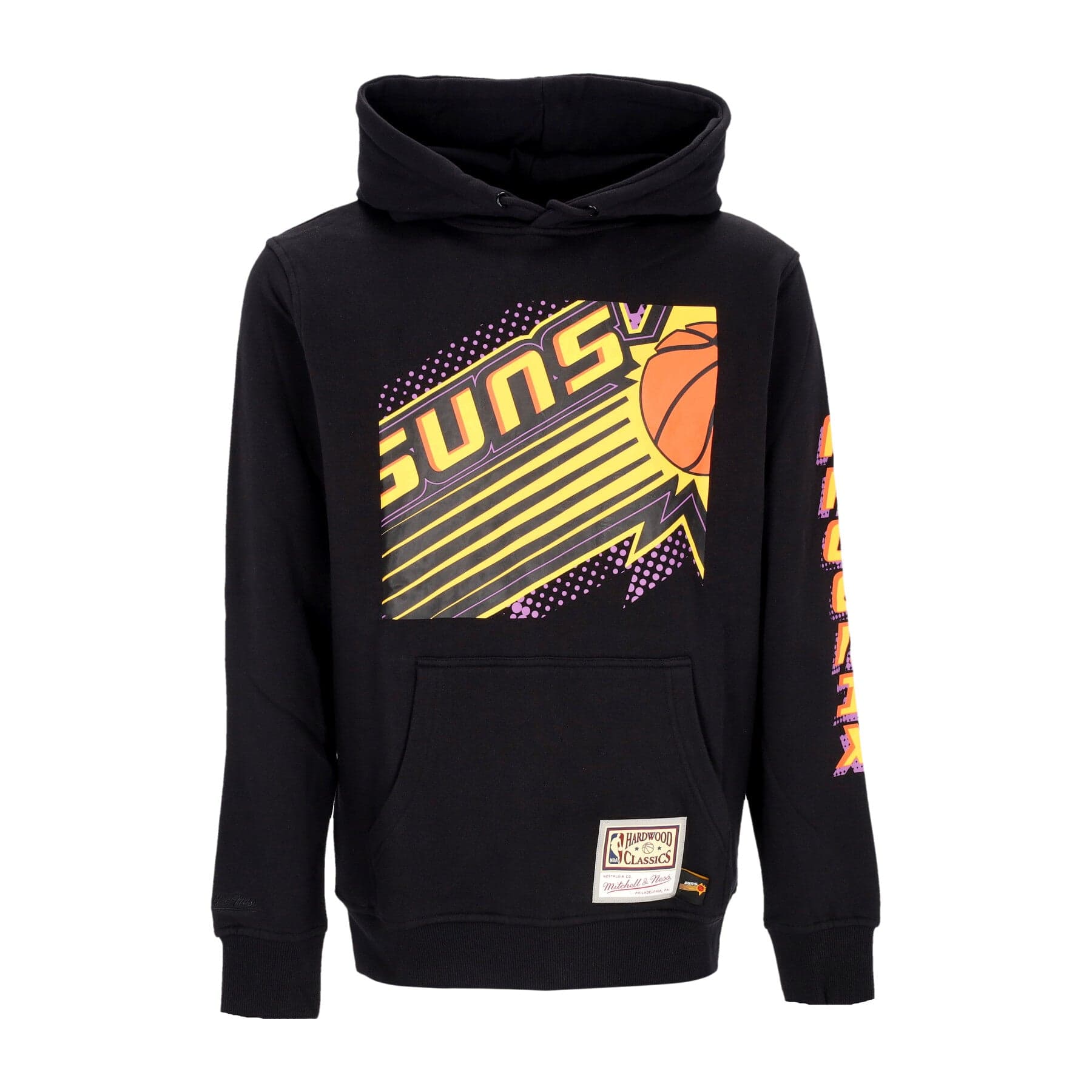 MITCHELL &amp; NESS Felpa Cappuccio Uomo Nba Big Face 7.0 Hoodie Phosun Black - 4