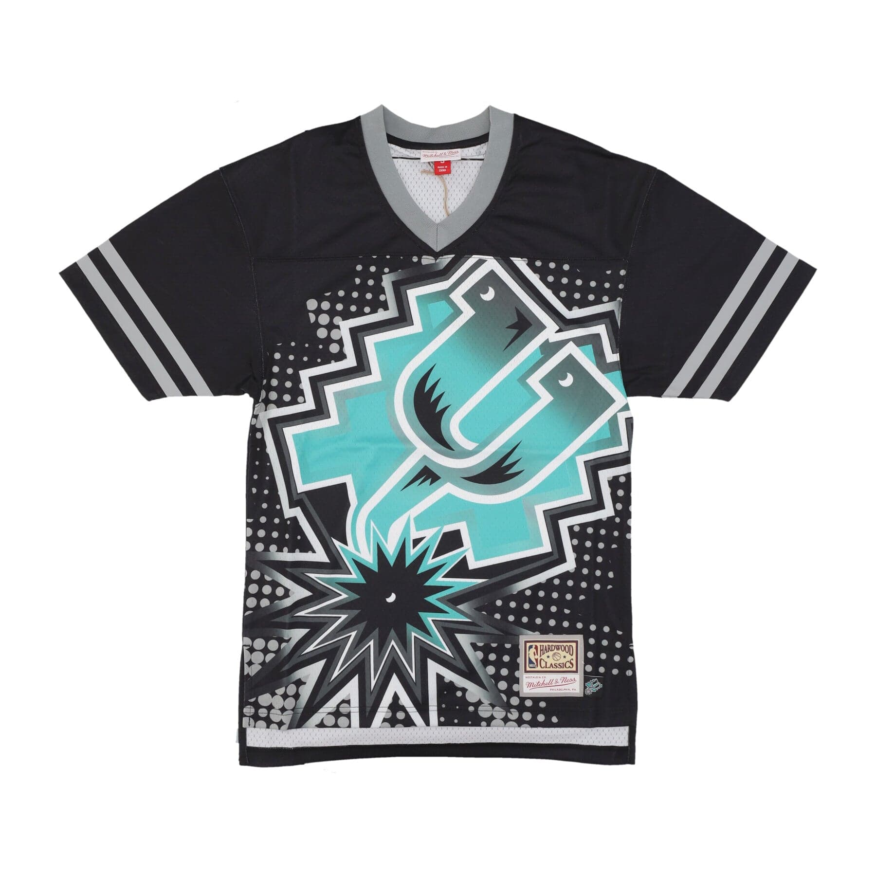 MITCHELL &amp; NESS Casacca Football Americano Uomo Nba Big Face 7.0 Fashion Jersey Saaspu Black - 3