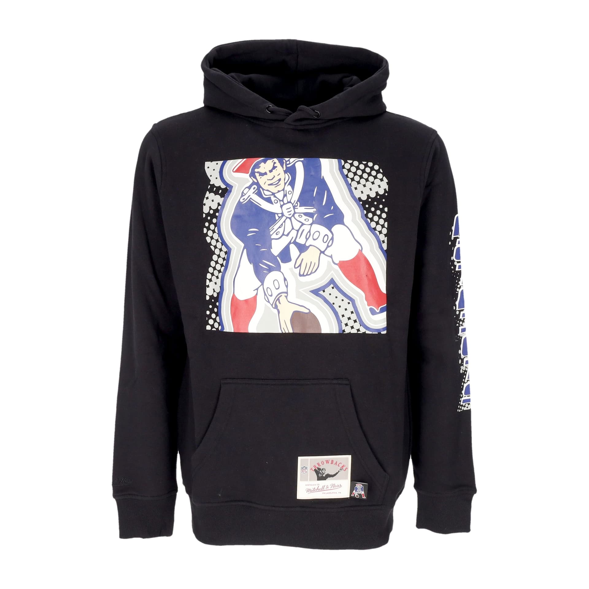 MITCHELL &amp; NESS Felpa Cappuccio Uomo Nfl Big Face 7.0 Hoodie Neepat Black - 3