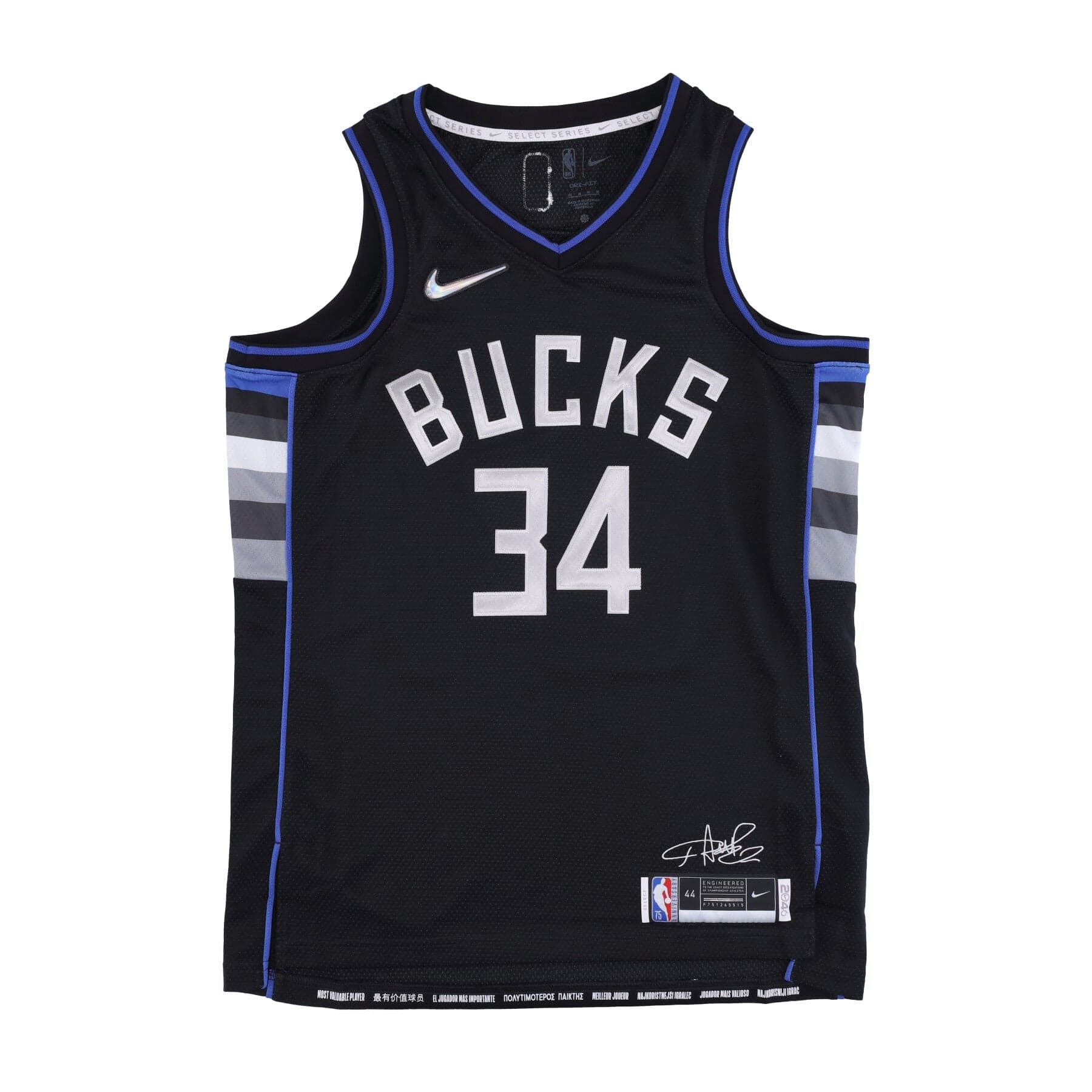 NIKE NBA Uomo Nba Dri-fit Jersey No 34 Giannis Antetokounmpo Milbuc Black/fir - 5