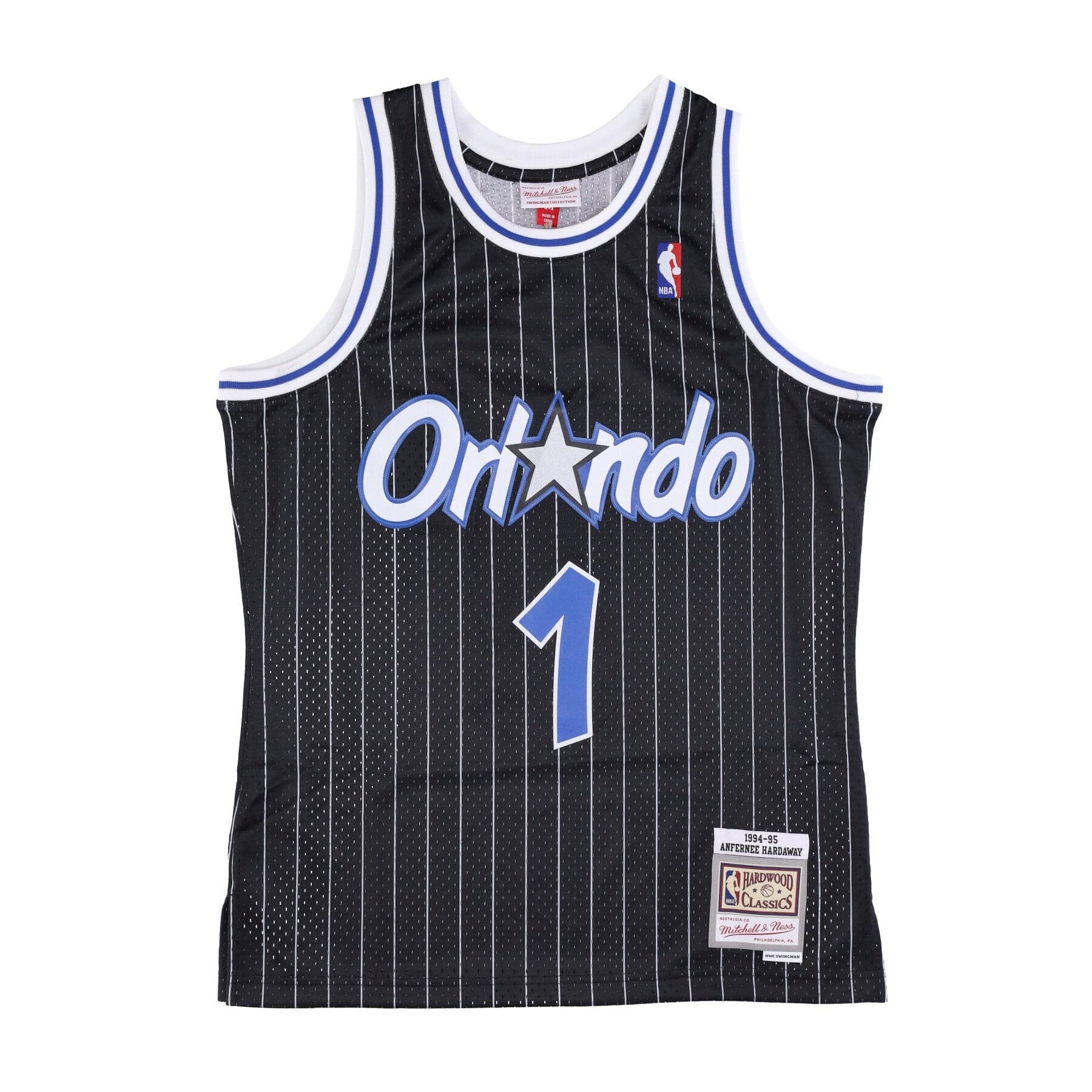 MITCHELL &amp; NESS Canotta Basket Uomo Nba Swingman Jersey Hardwood Classics No.1 Anfernee Hardaway 1994-95 Orlmag Road Original Team Colors - 6